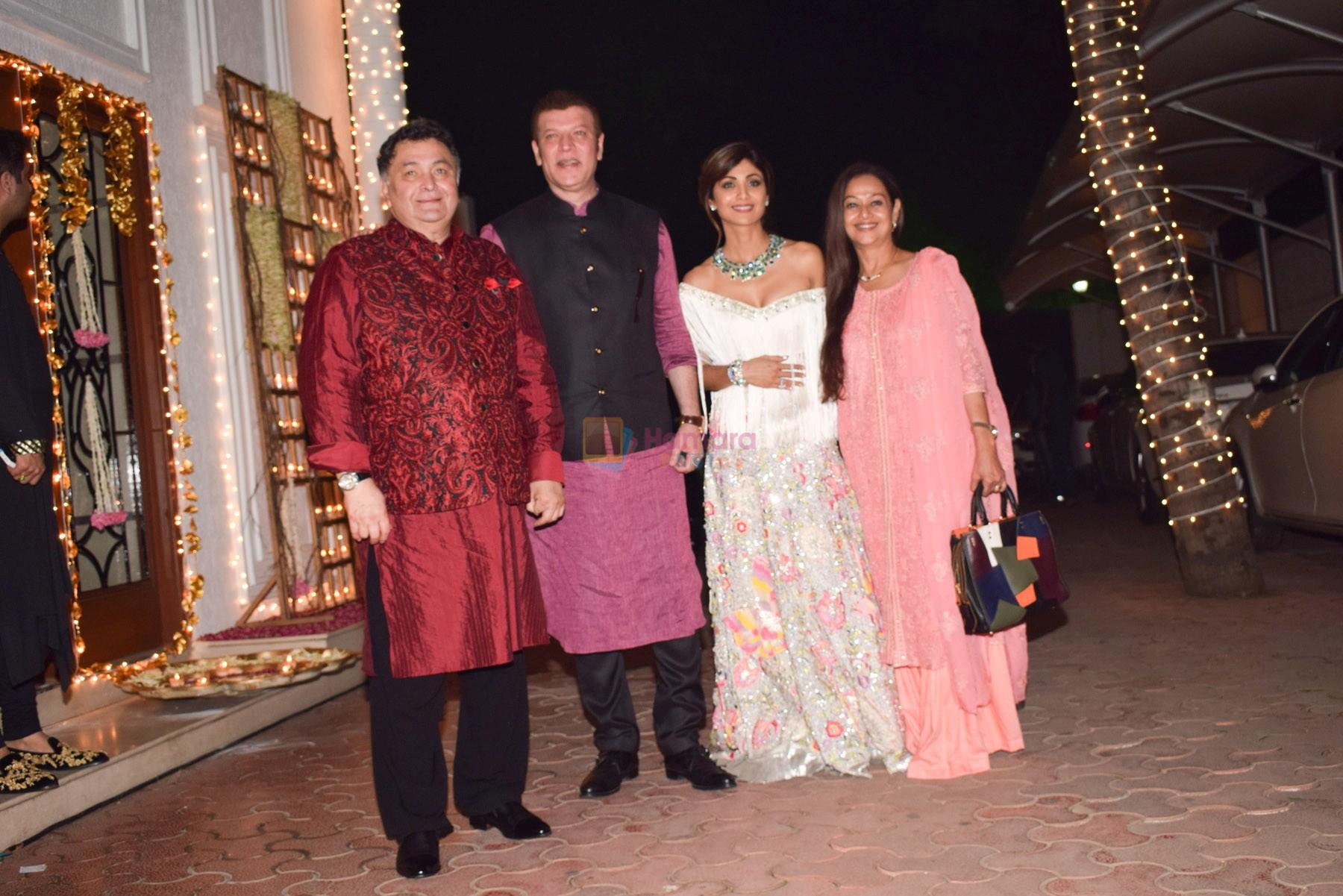 Rishi Kapoor at Shilpa Shetty's Diwali party on 20th Oct 2017