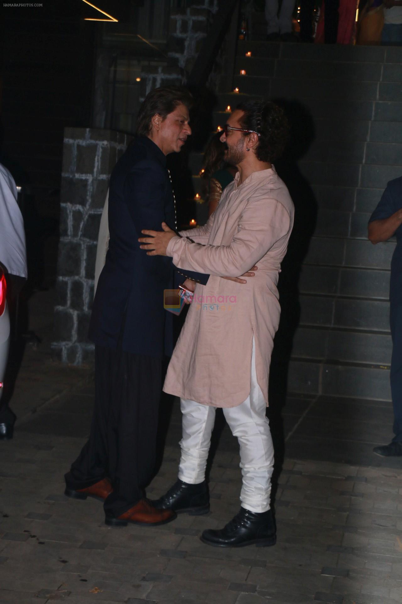 Shahrukh Khan at Aamir Khan's Diwali party on 20th Oct 2017