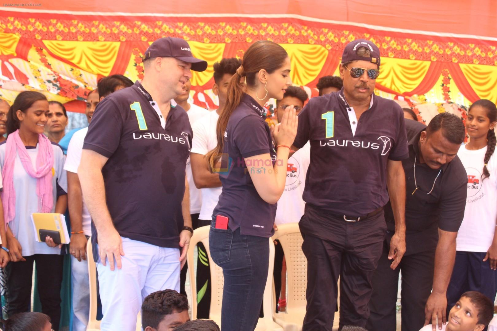 Kapil Dev, Sonam Kapoor at the Launch Of Magic Bus Project Initiative Presence on 23rd Oct 2017