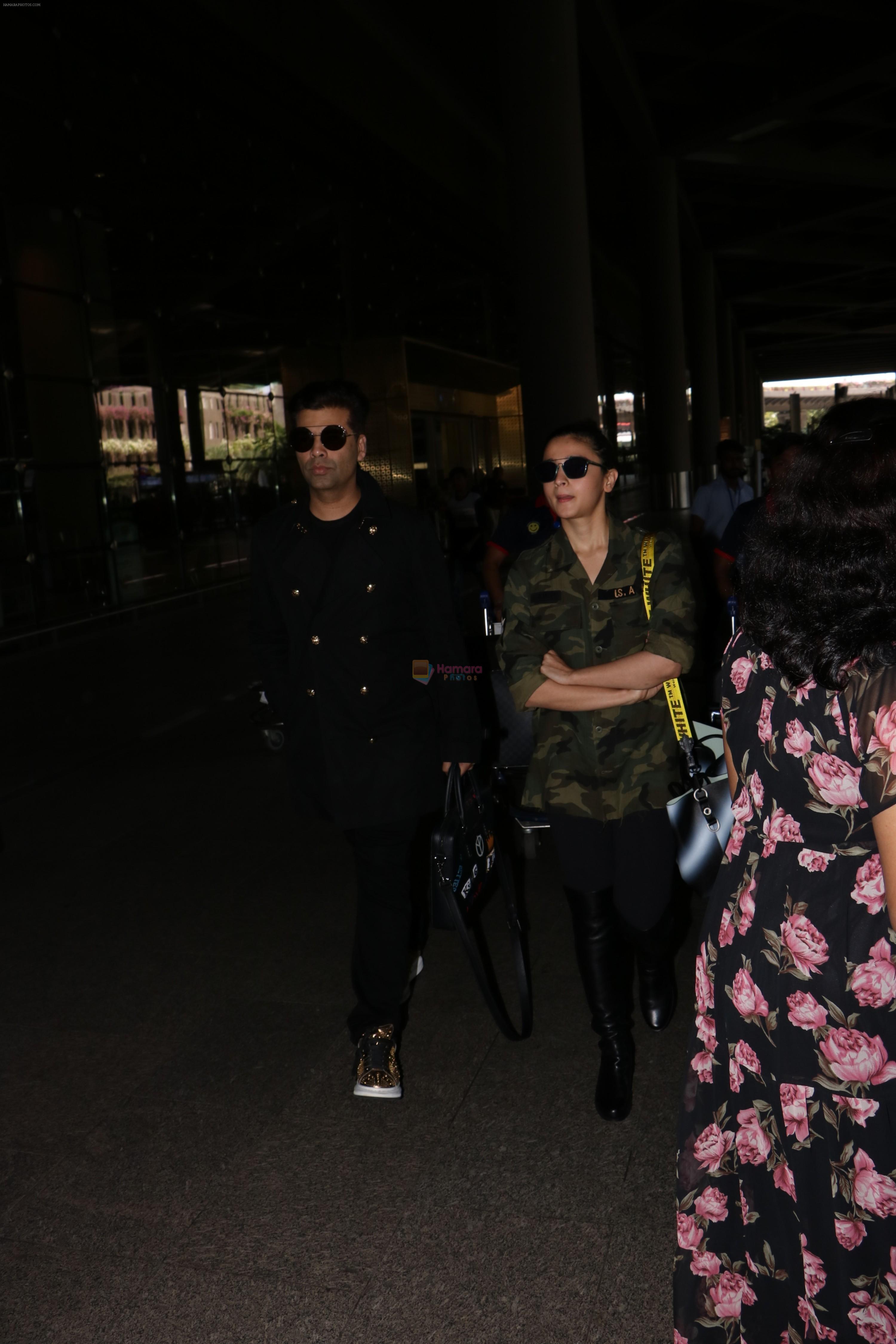 Karan Johar, Alia Bhatt Spotted At Airport on 25th Oct 2017
