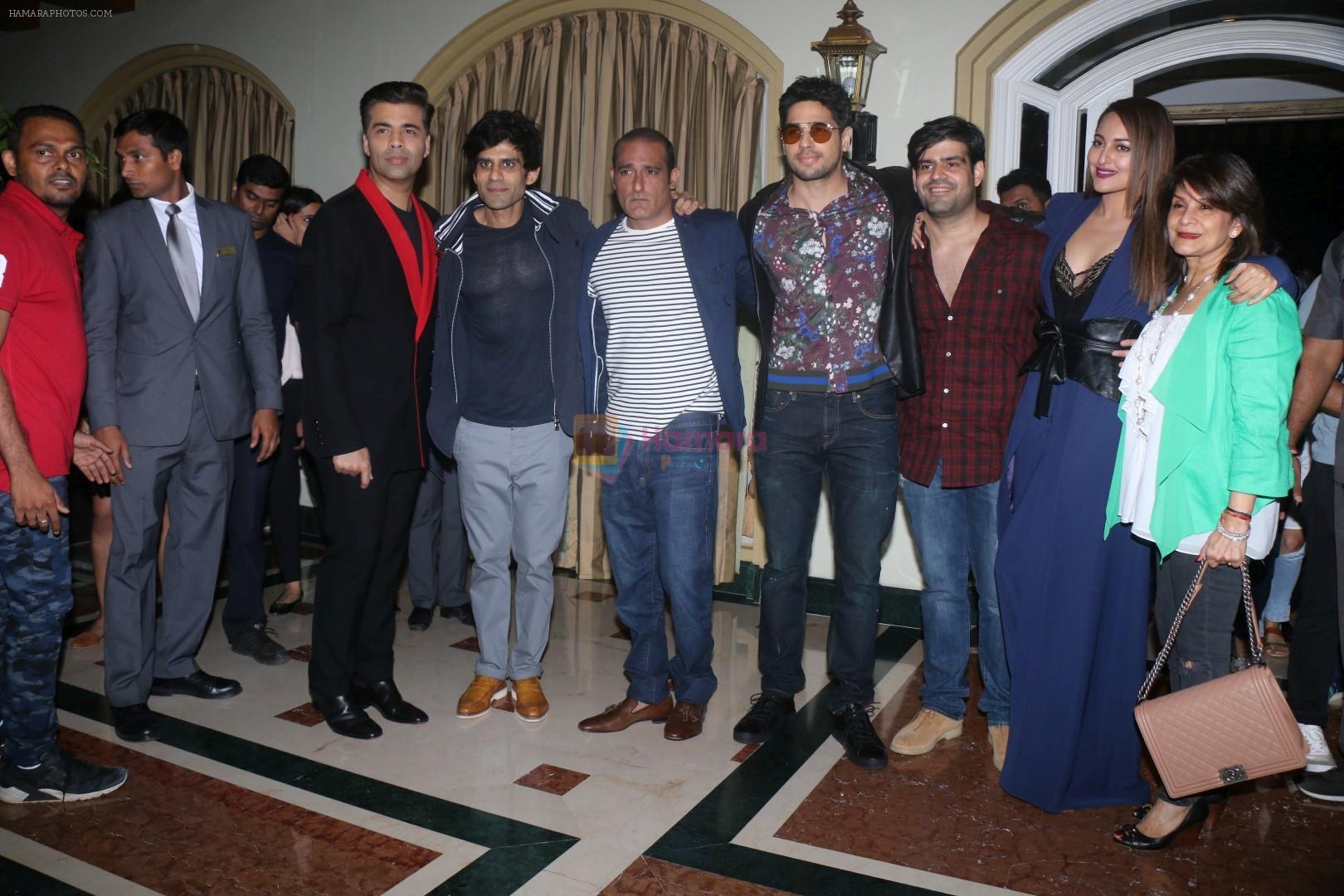 Sidharth Malhotra, Sonakshi Sinha, Karan Johar, Akshaye Khanna at the launch of film Ittefaq on 30th Oct 2017