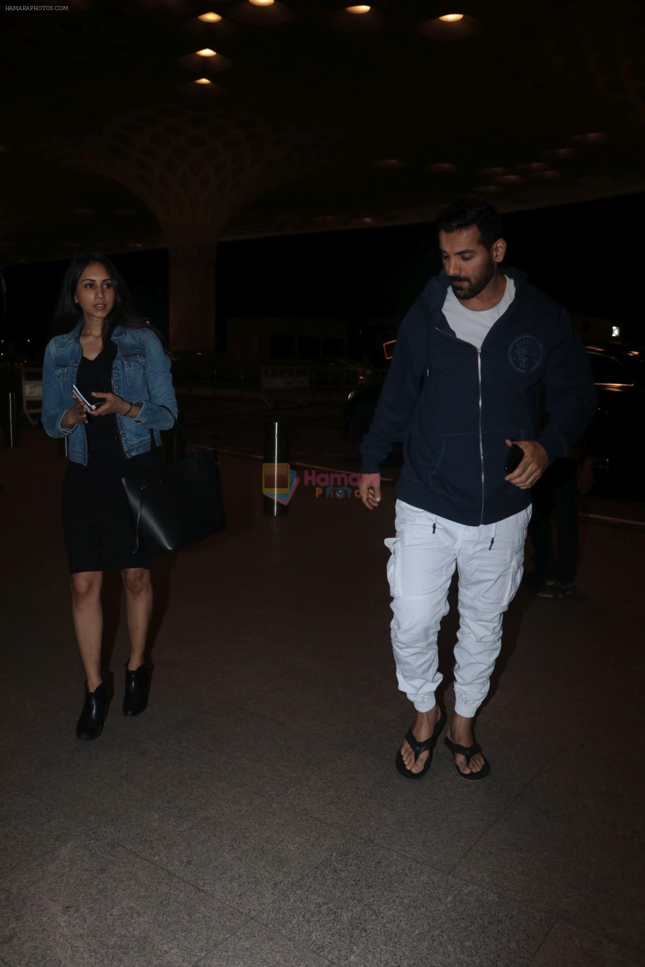 John Abraham With His Wife Spotted At Airport on 16th Nov 2017
