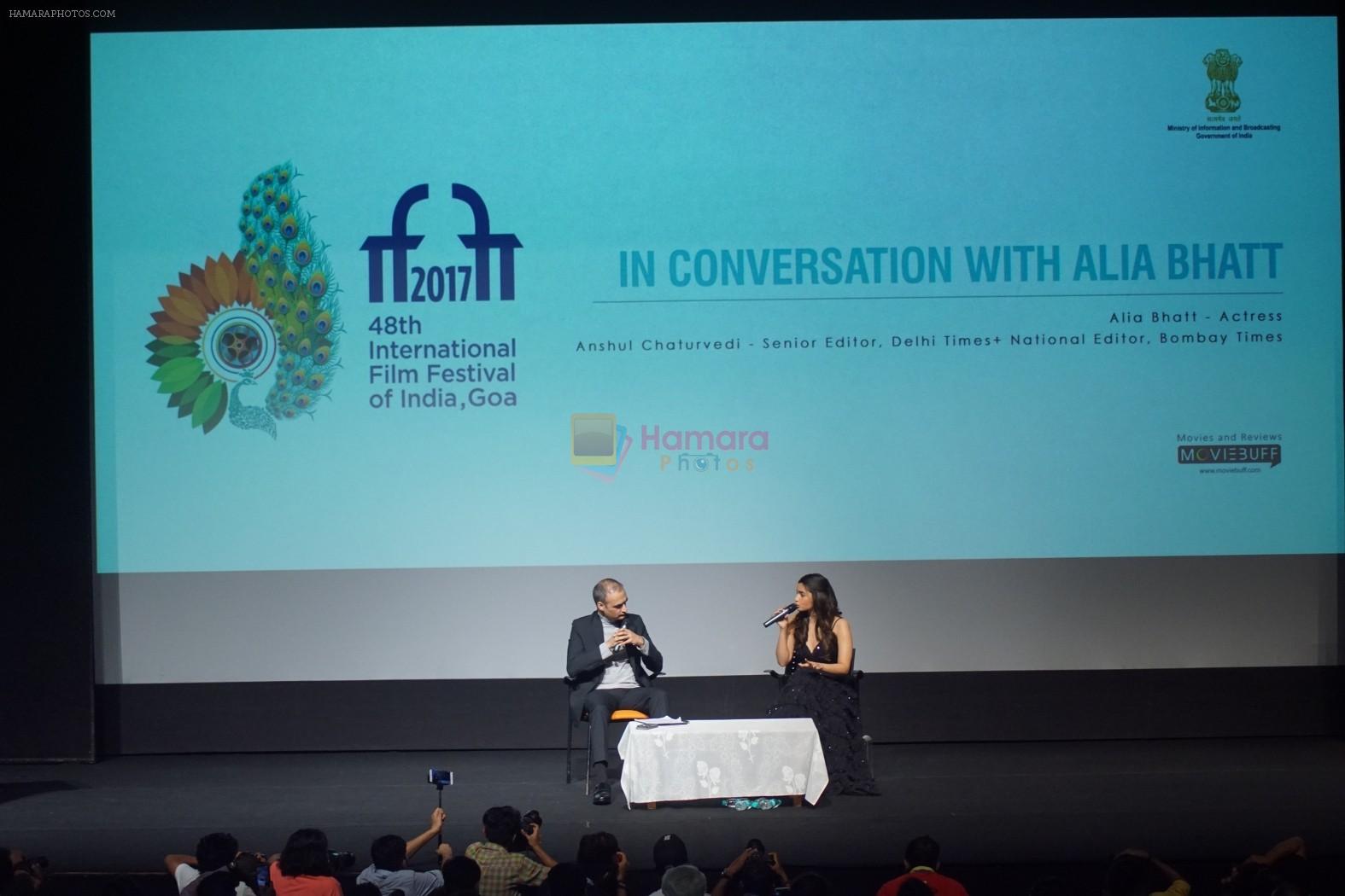 Alia Bhatt in conversation at IFFI 2017 on 27th Nov 2017