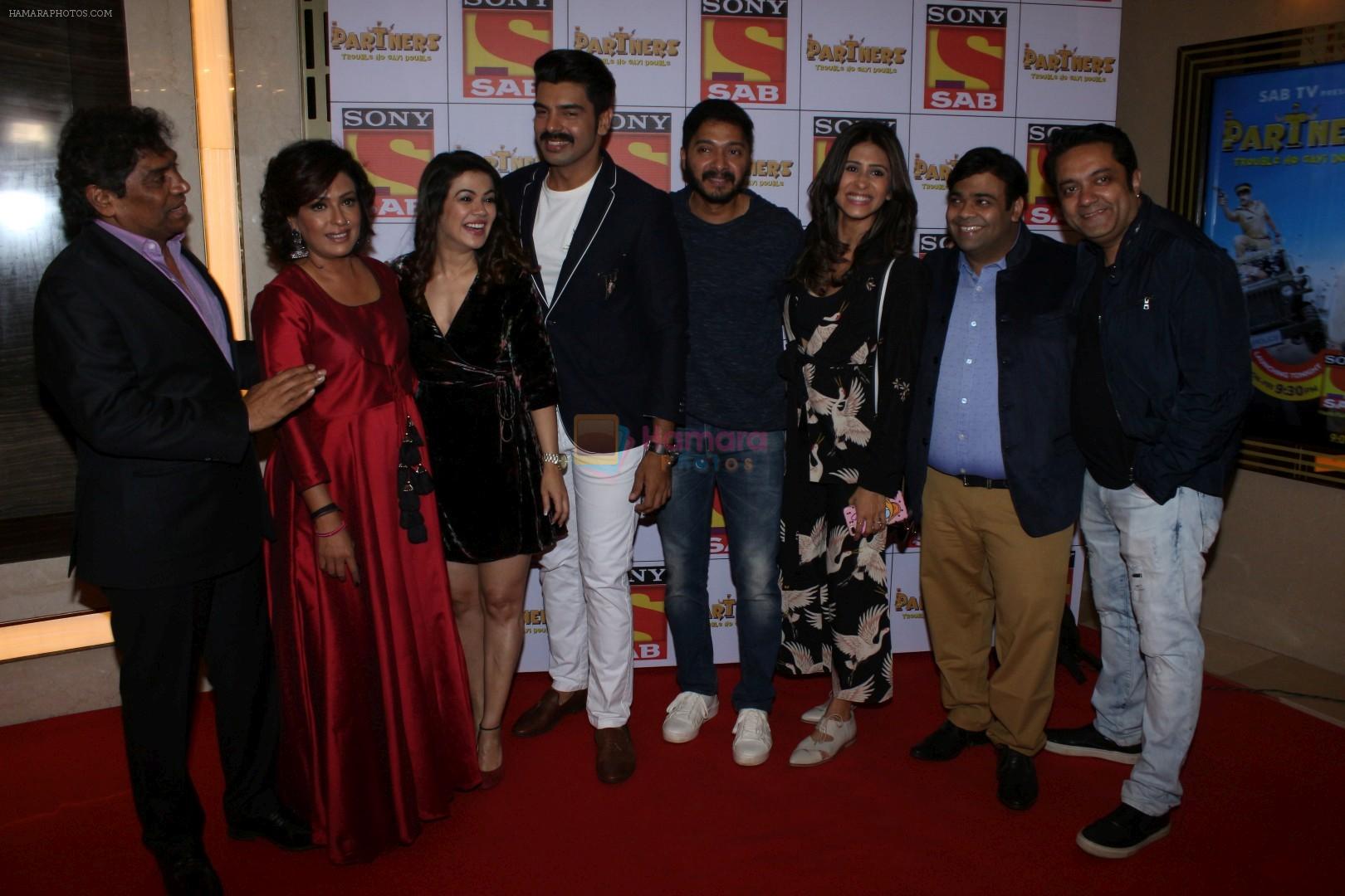 Shreyas Talpade, Johnny Lever, Shweta Gulati, Ashwini Kalsekar, Kishwar Merchant, Kiku Sharda at the Red Carpet Of SAB TV New Show PARTNERS on 28th Nov 2017