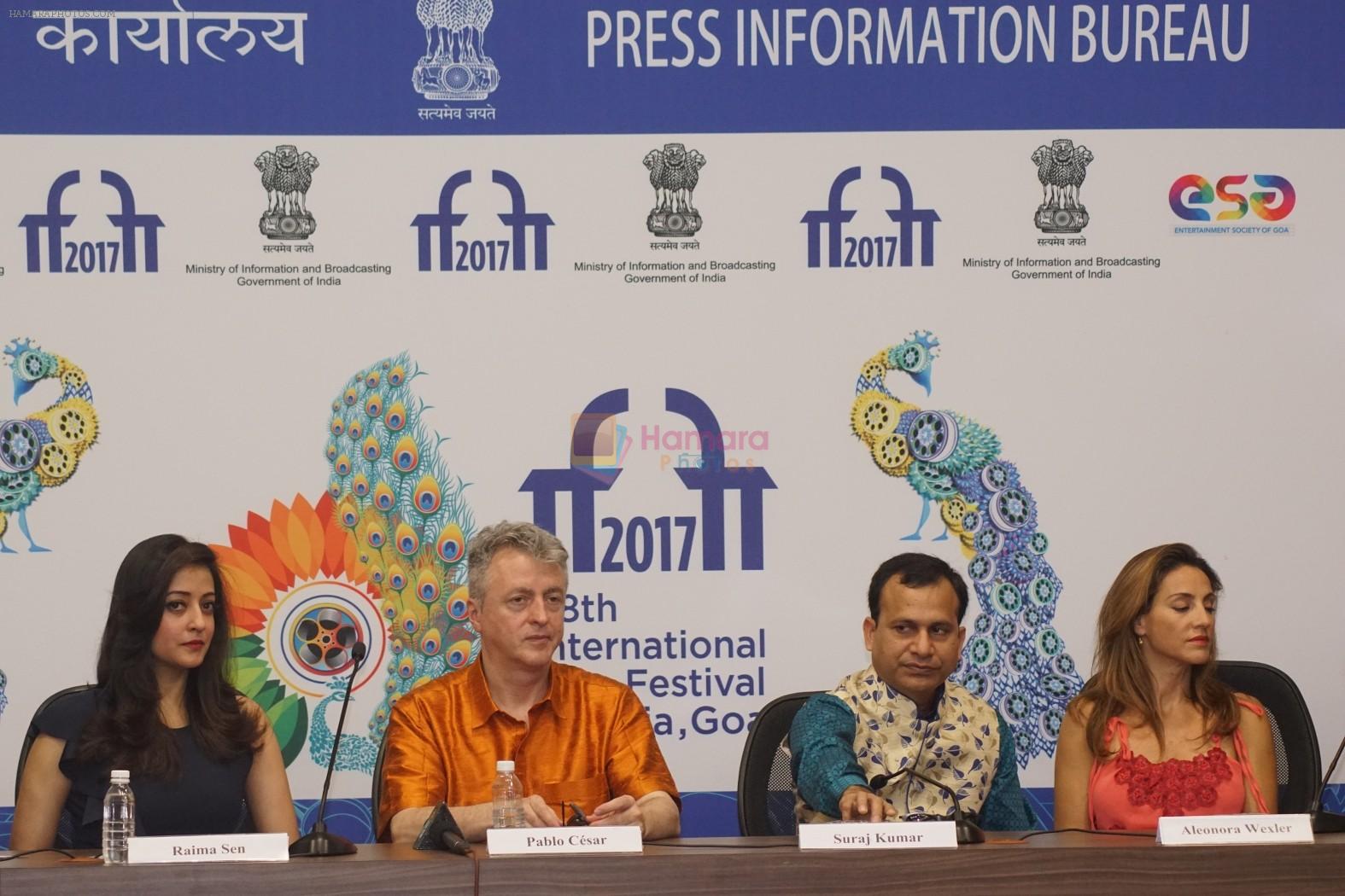 Raima Sen at the Press Conference  Closing Film Thinking Of Him At IFFI 2017 on 28th Nov 2017