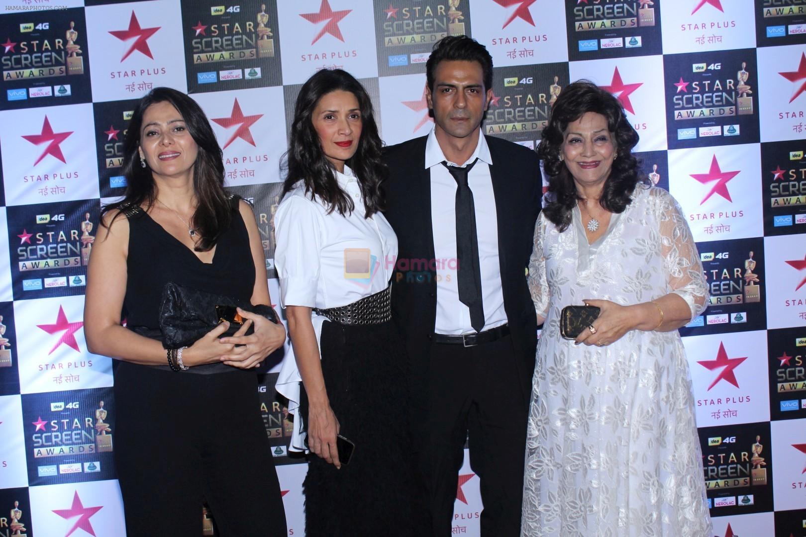 Arjun Rampal, Meher Jessia at the Red Carpet of Star Screen Awards in Mumbai on 3rd Dec 2017