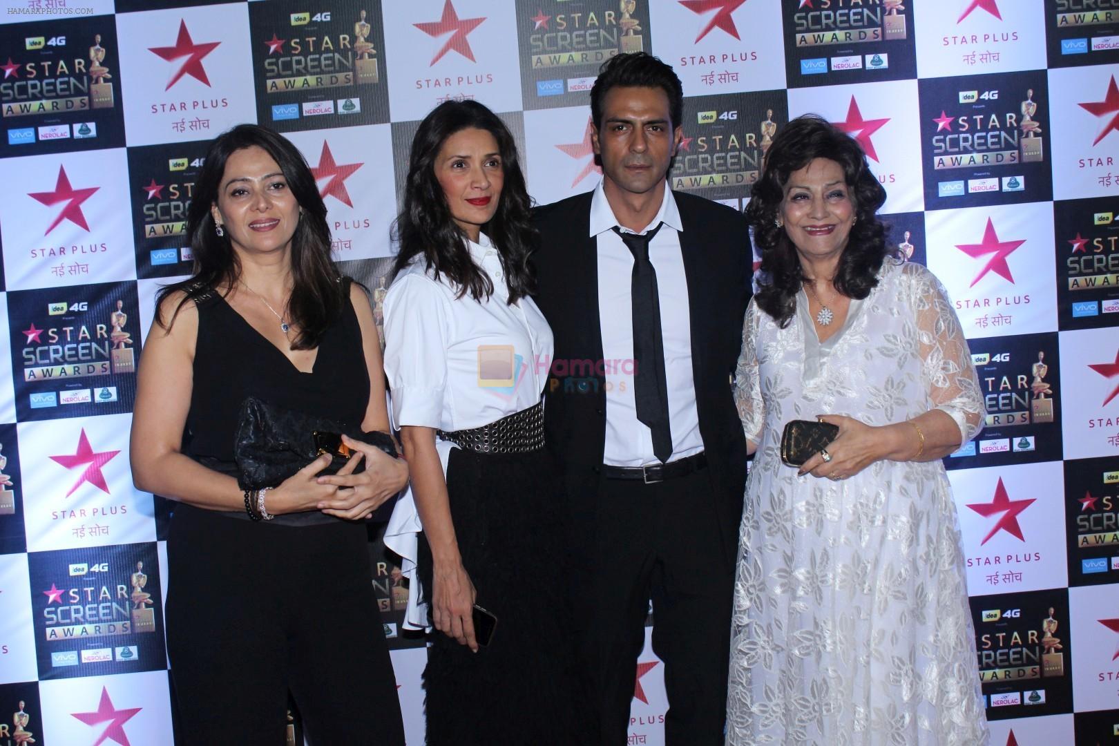 Arjun Rampal, Meher Jessia at the Red Carpet of Star Screen Awards in Mumbai on 3rd Dec 2017