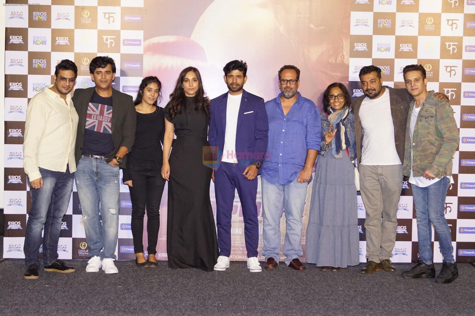 Vineet Kumar Singh, Zoya Hussain, Ravi Kishan, Jimmy Shergill, Anurag Kashyap, Anand L Rai  at the Trailer Launch Of Mukkabaz on 7th Dec 2017