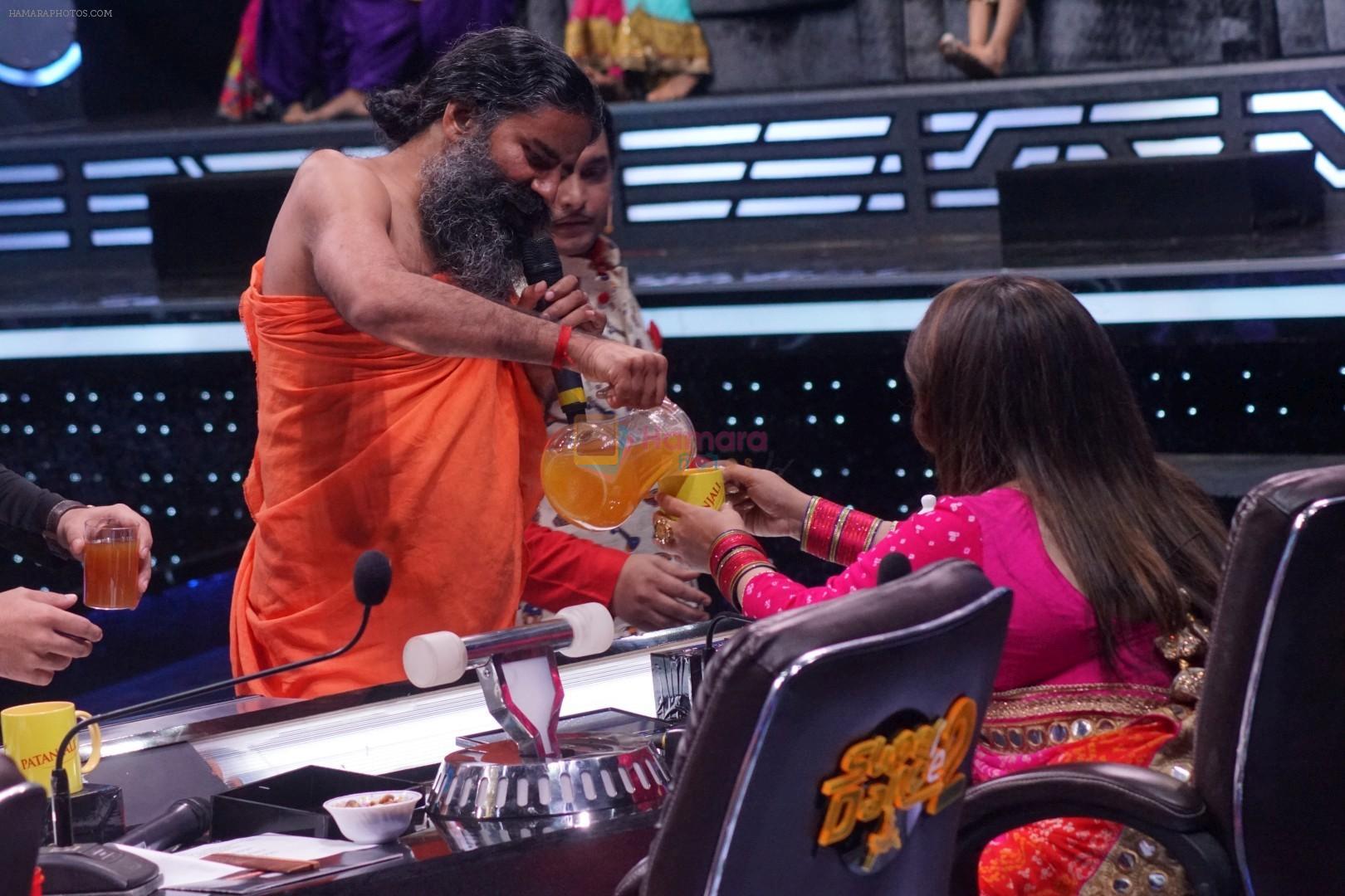 Baba Ramdev Yog Guru on the sets of Super Dancer Chapter 2 on 11th Dec 2017