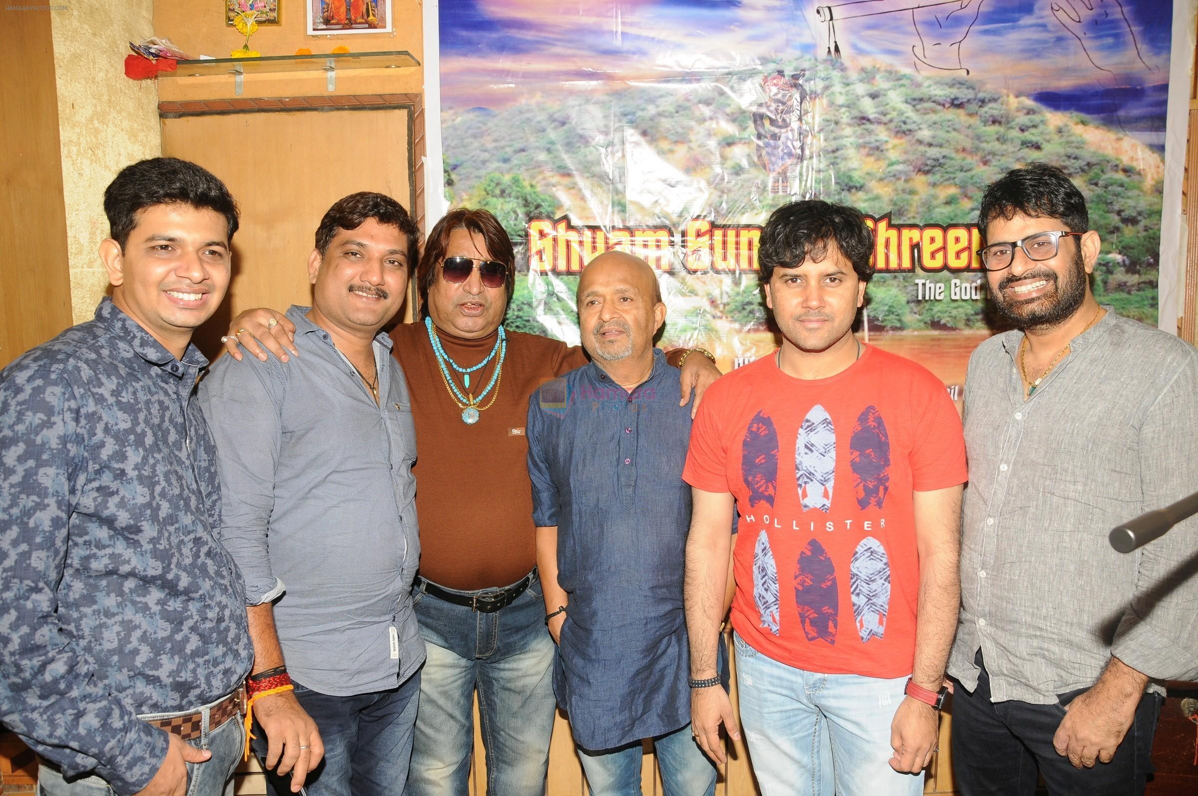 Dhruv Sanghavi, Rakesh Sharma , Dilip Sen, Sameer Anjaan, Javed Ali and Rajeev Srivastava at the recording of Song For The Film Shyam Sunder Shreenath Ji-The God Krishna on 13th Dec 2017