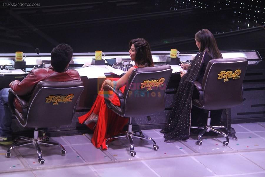 Shilpa Shetty, Sajid Khan, Geeta Kapoor at Super Dancer Show On Location on 22nd Jan 2018