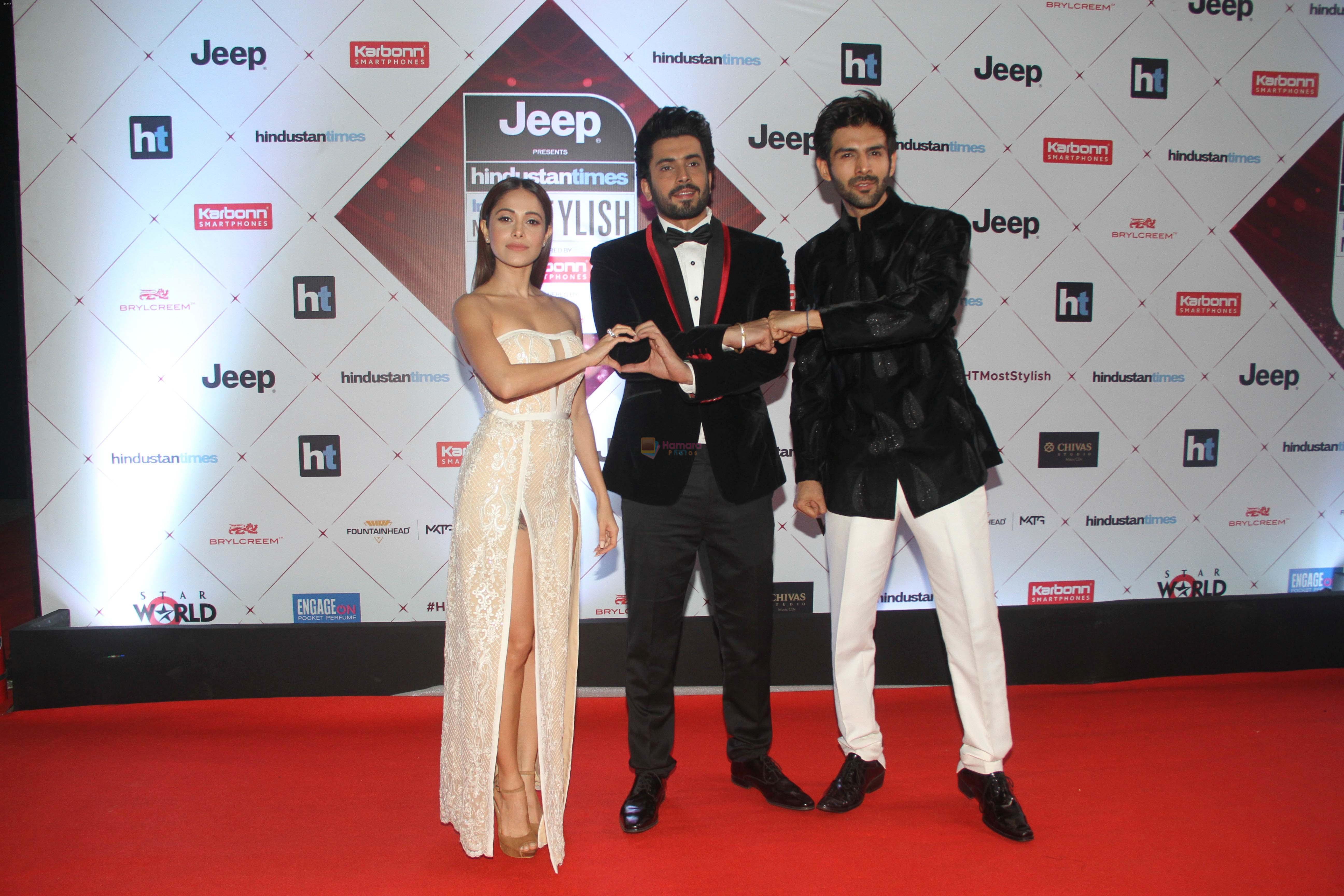 Nushrat Barucha, Sunny Singh, Kartik Aaryan at the Red Carpet Of Ht Most Stylish Awards 2018 on 24th Jan 2018