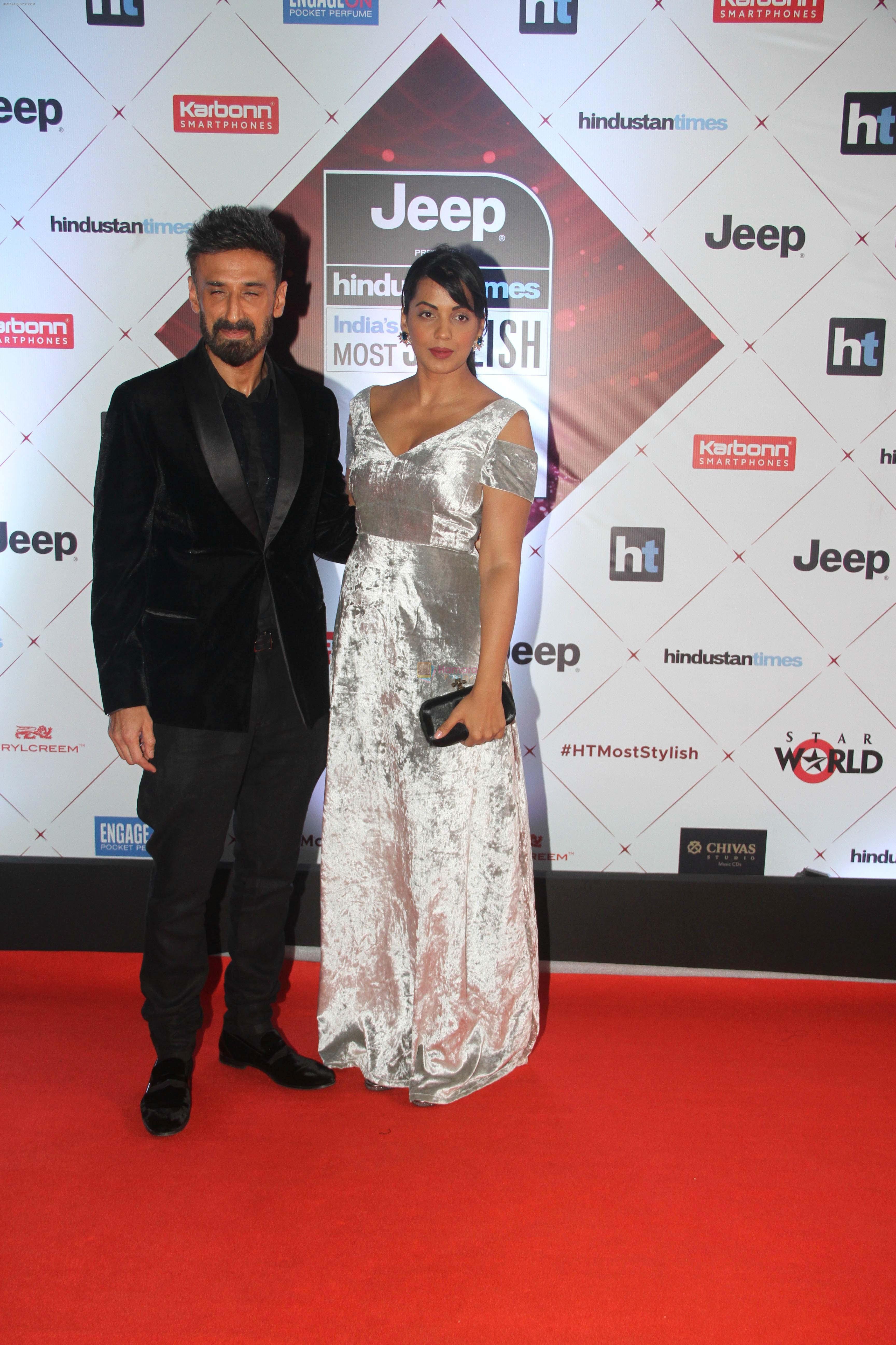 Rahul Dev, Mugdha Godse at the Red Carpet Of Ht Most Stylish Awards 2018 on 24th Jan 2018