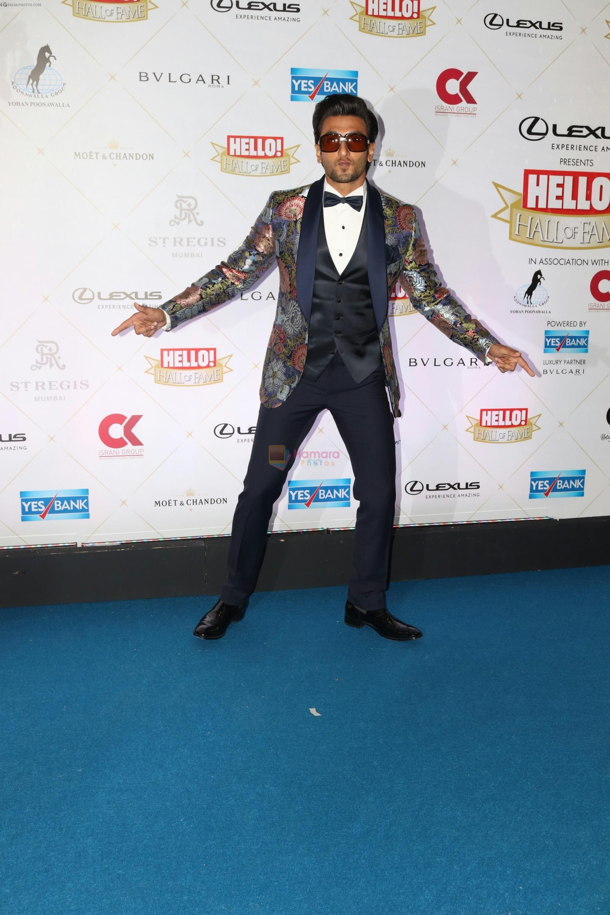 Ranveer Singh at Hello Hall of Fame Awards in st regis in mumbai on 12th March 2018