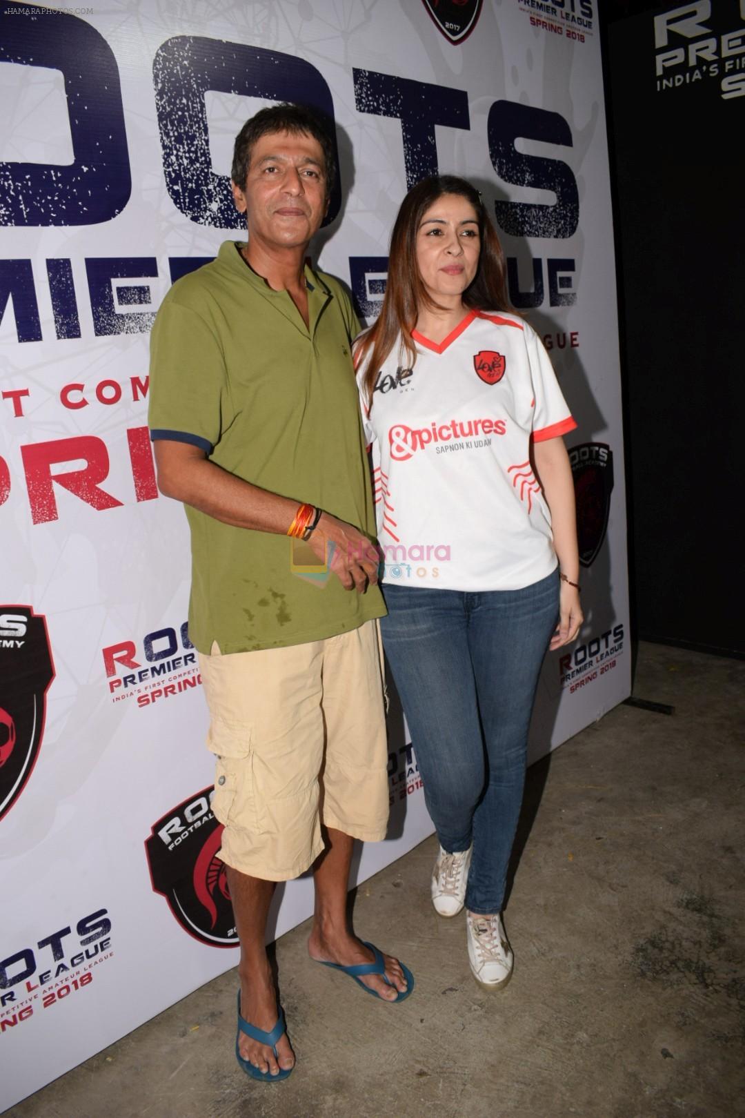 Chunky Pandey,  Bhavna Pandey at Roots Premiere League Spring Season 2018 For Amateur Football In India on 14th March 2018