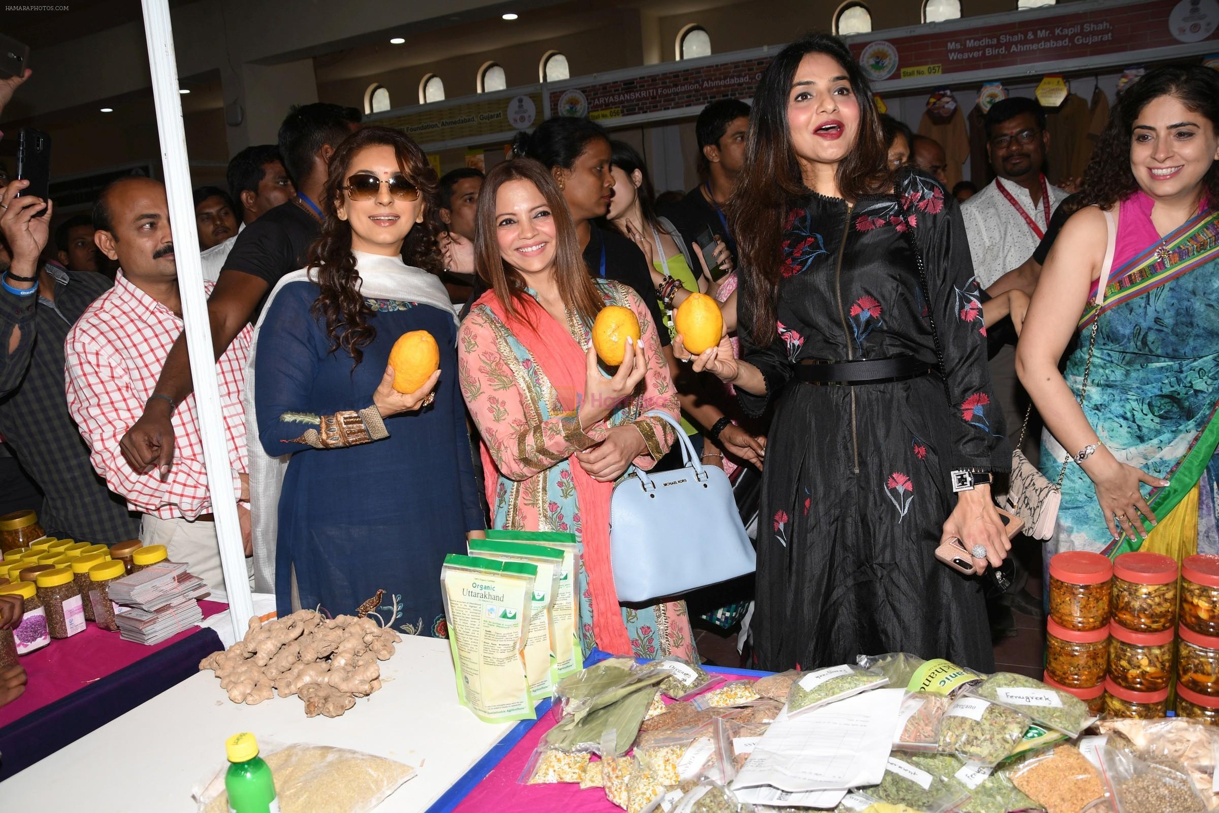 Juhi Chawla, Madhoo Shah At the Opening Of Women Of India Organic Festival on 18th March 2018