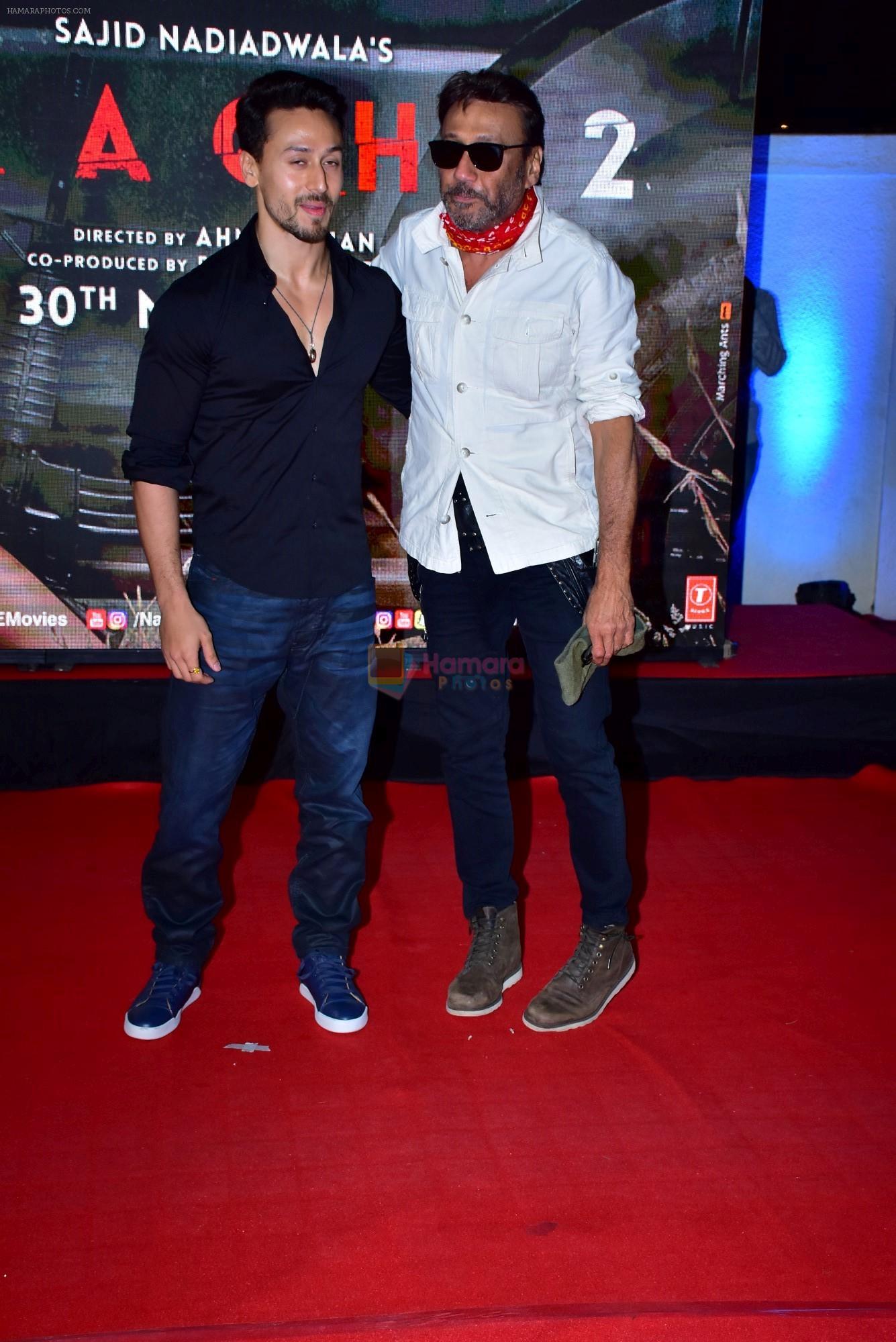 Tiger Shroff, Jackie Shroff at the Special Screening Of Film Baaghi 2 on 29th March 2018