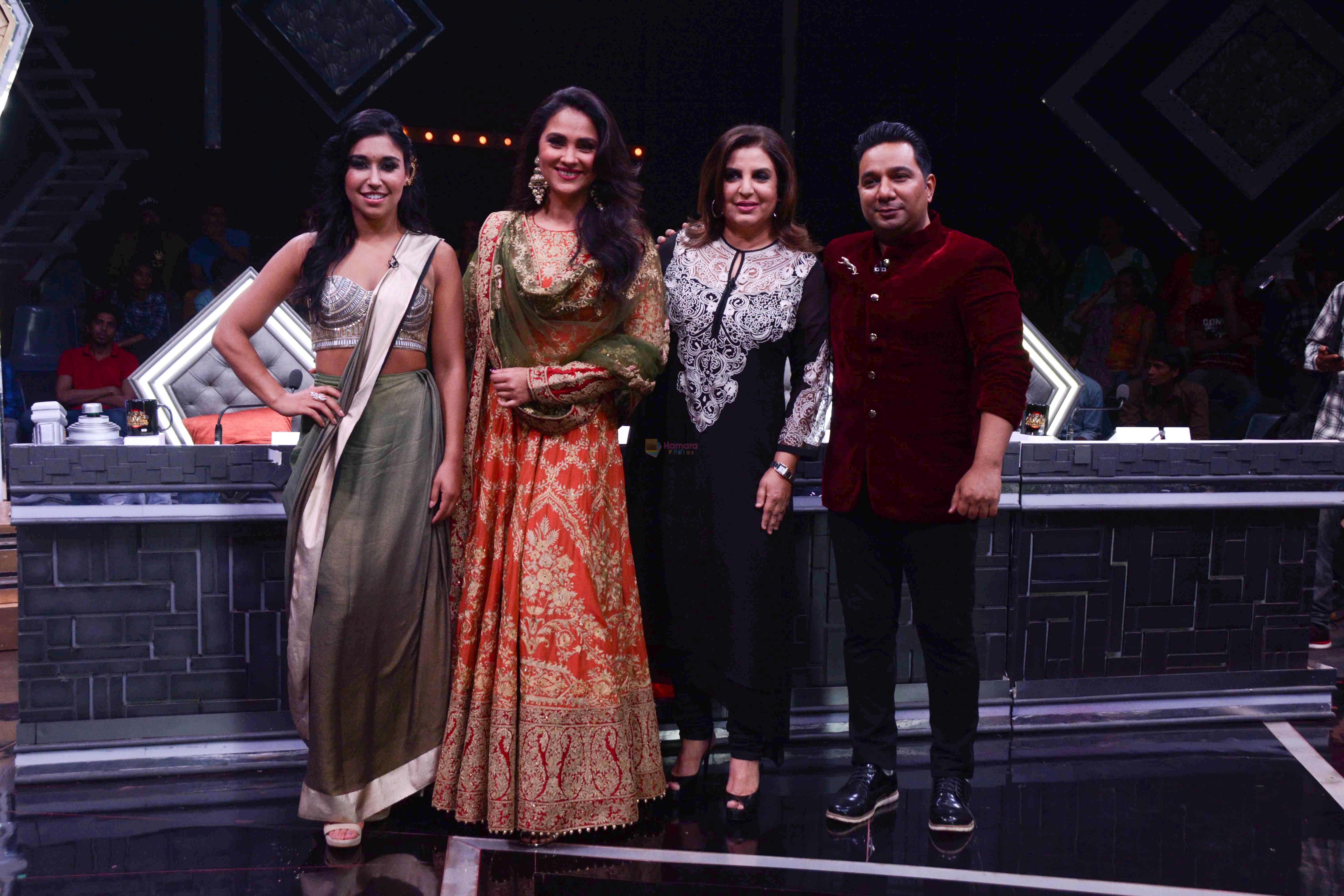 Lara Dutta, Farah Khan, Ahmed Khan On location of High Fever Dance na naya Tevar at filmcity in mumbai on 1st April 2018