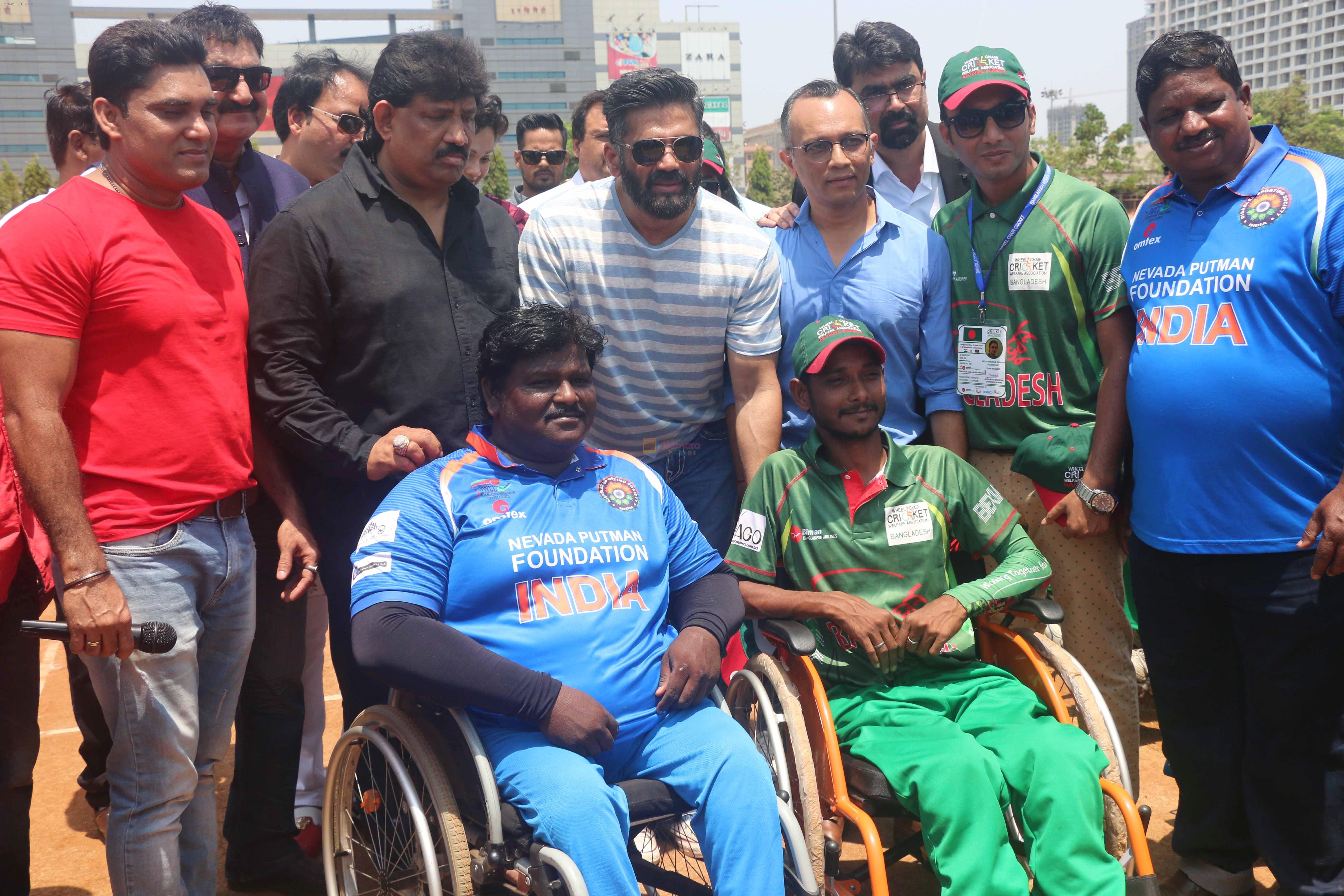 Suniel Shetty At India -Bangladesh Wheelchair Cricket Series Semi Finale on 3rd April 2018