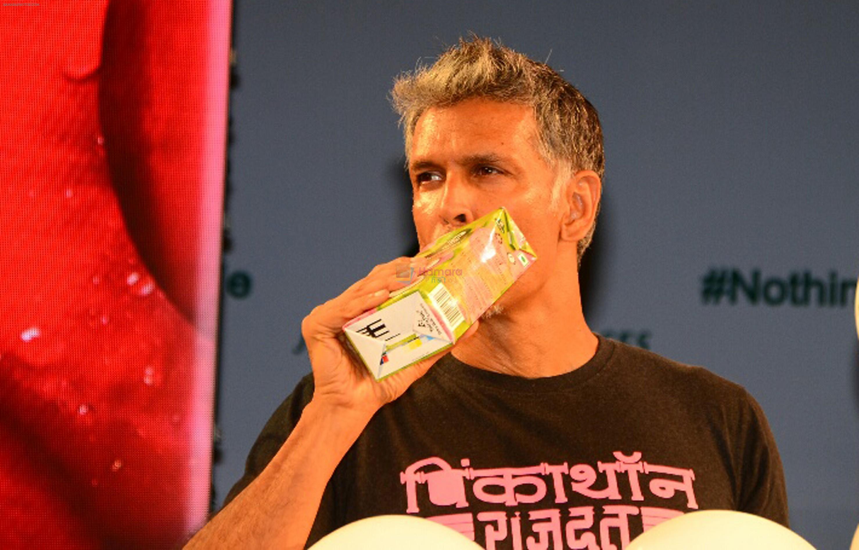 Milind Soman At Launch Of B Natural New Range Of Juices on 9th April 2018