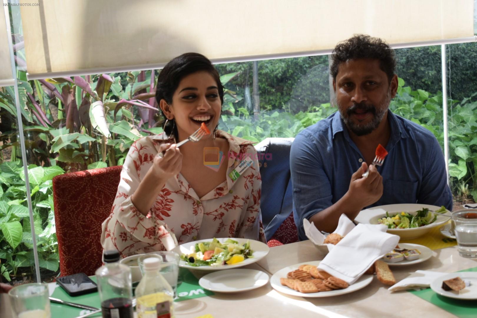 Shoojit Sircar, Banita Sandhu promote film October and celebrate the spirit of hotel employees at the staff canteen of Holiday Inn Hotel in andheri, mumbai on 9th April 2018