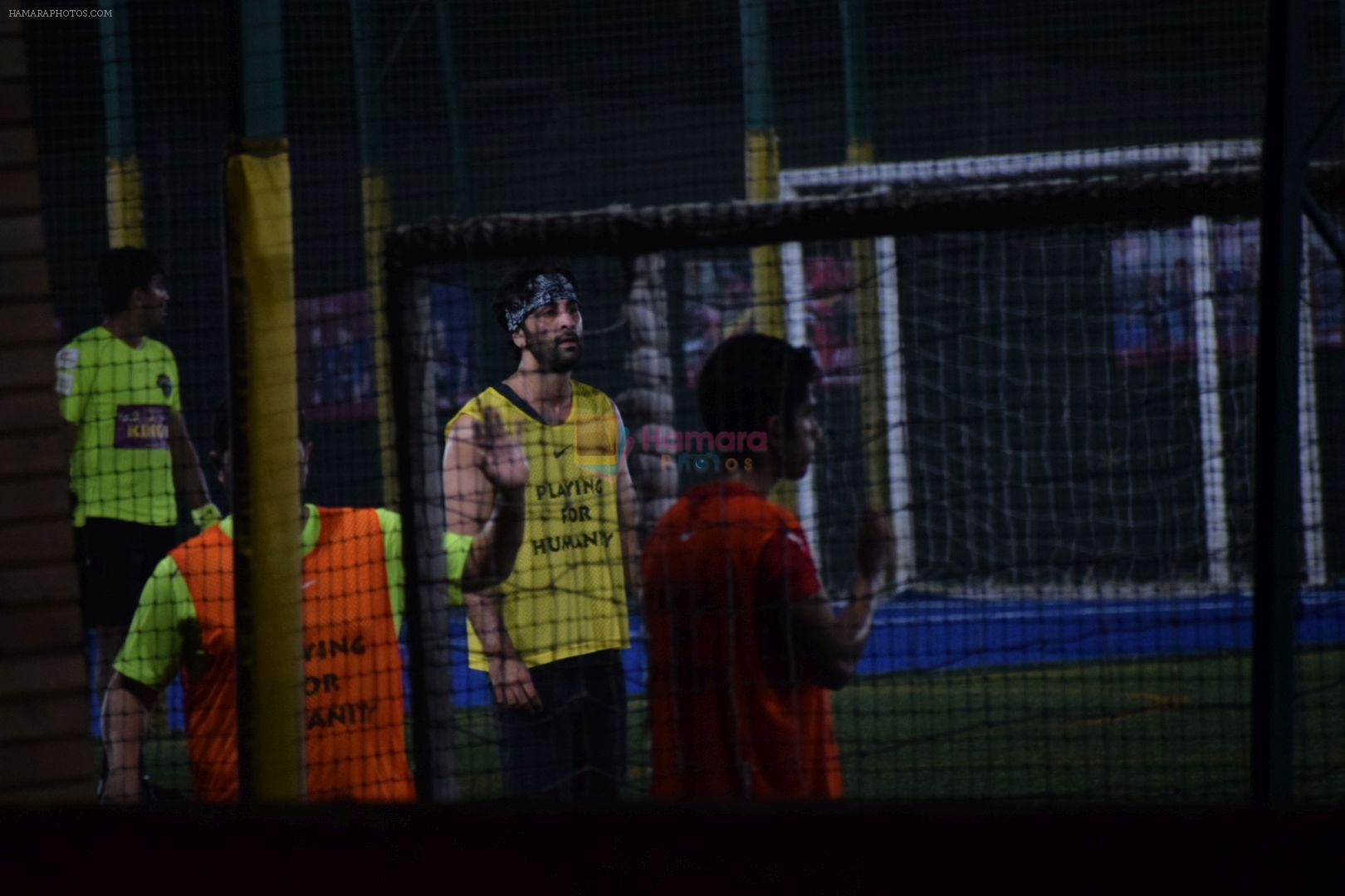 Ranbir Kapoor playing football match at juhu in mumbai on 16th April 2018