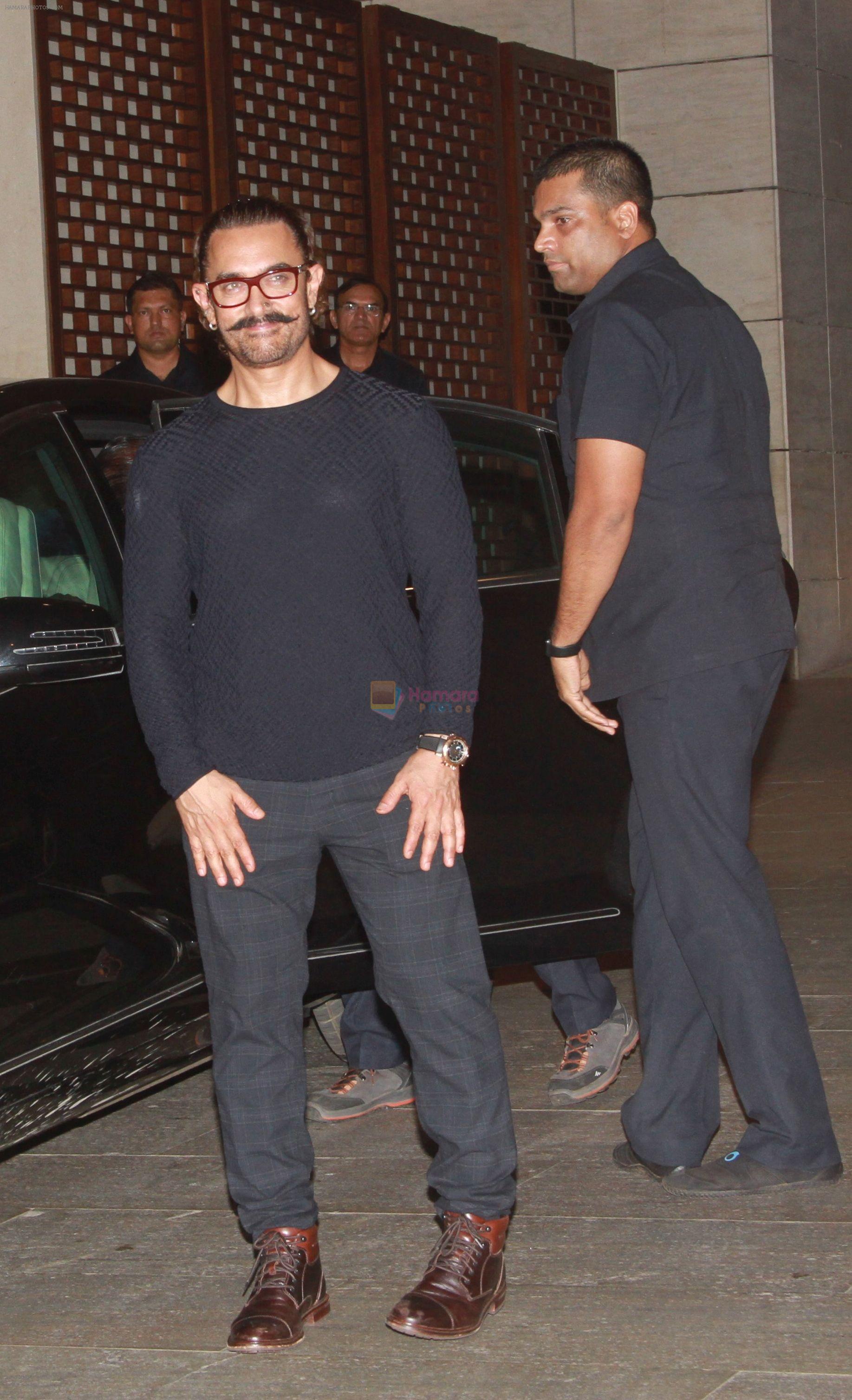 Aamir Khan at Dinner hosted in honour of Dr Thomas Boch the president of international Olympic Committee by Ambani's at Antilia in mumbai on 19th April 2018