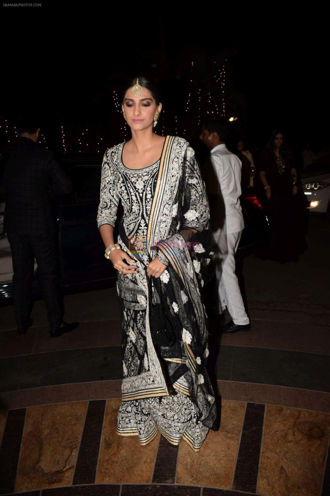 Sonam Kapoor at a wedding reception at The Club in Mumbai on 22nd April 2018