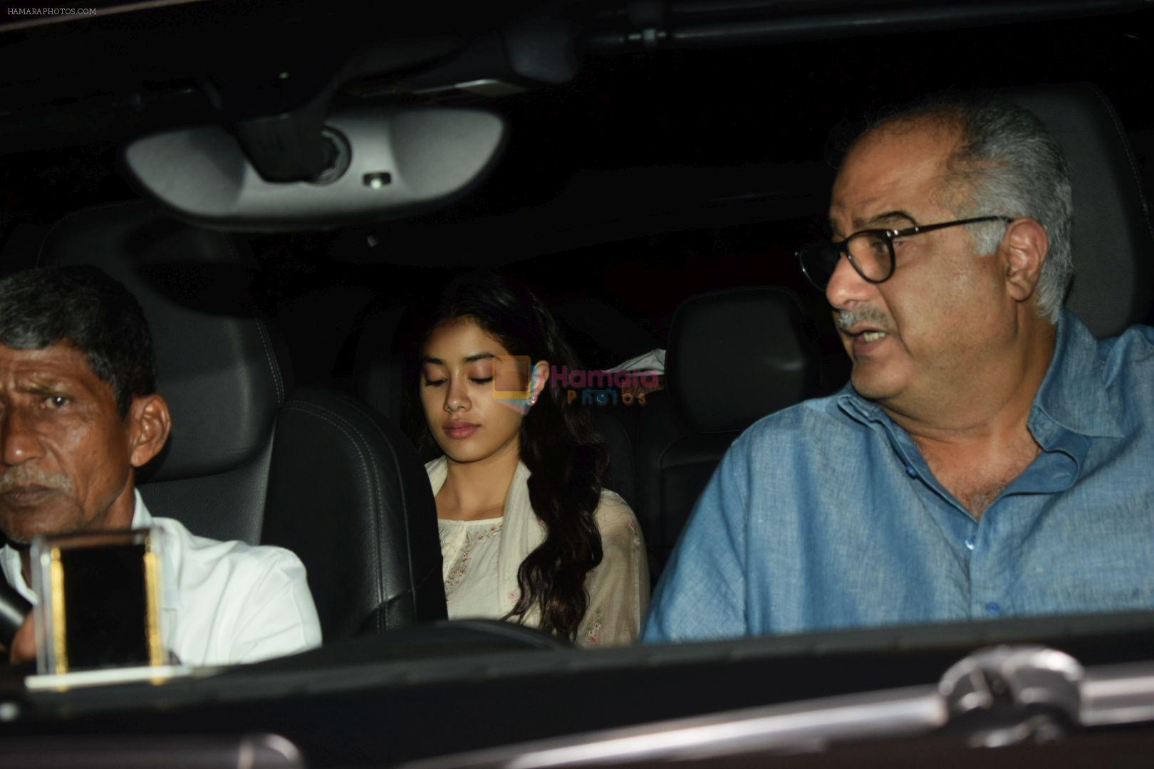 Boney Kapoor, Jhanvi Kapoor at the Special Screening Of Film Beyond The Clouds on 19th April 2018
