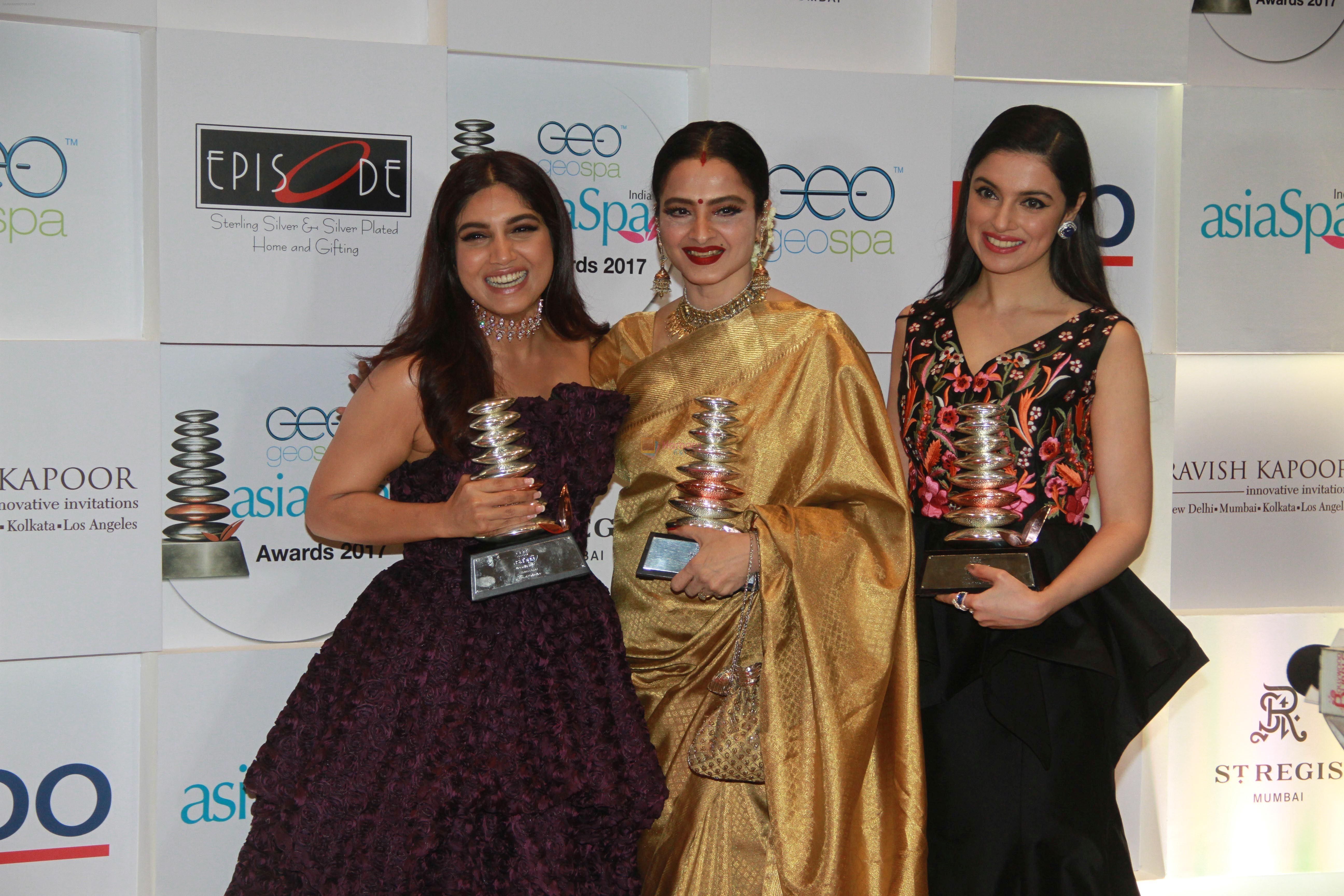 Bhumi Pednekar, Rekha, Divya Khosla Kumar at 11th Geospa Asiaspa India Awards 2018 on 24th April 2018