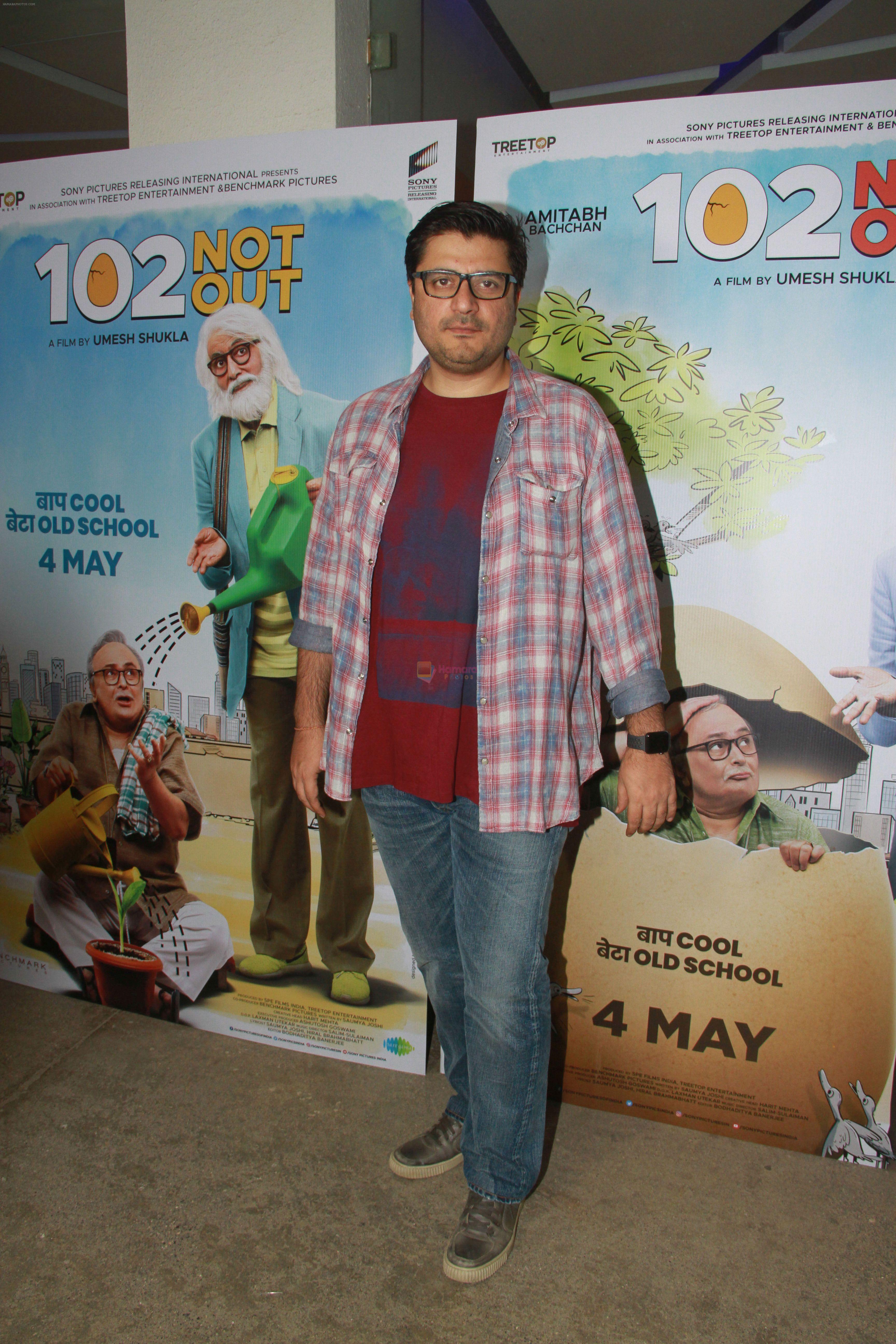 Goldie Behl at the Screening of 102 NotOut in Sunny Super sound, juhu on 1st May 2018