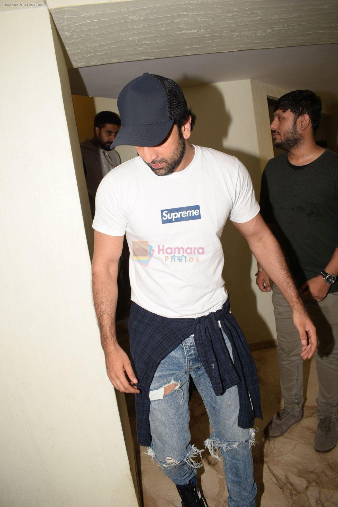 Ranbir Kapoor at the Screening of 102 NotOut in Sunny Super sound, juhu on 1st May 2018