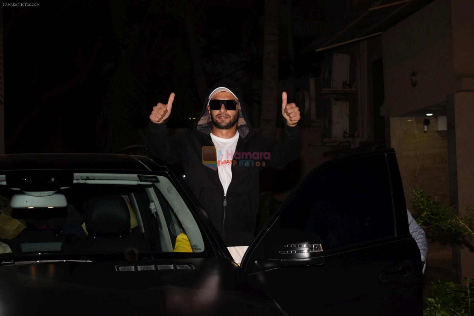 Ranveer Singh spotted at a dubbing studio in Versova, Mumbai on 3rd May 2018