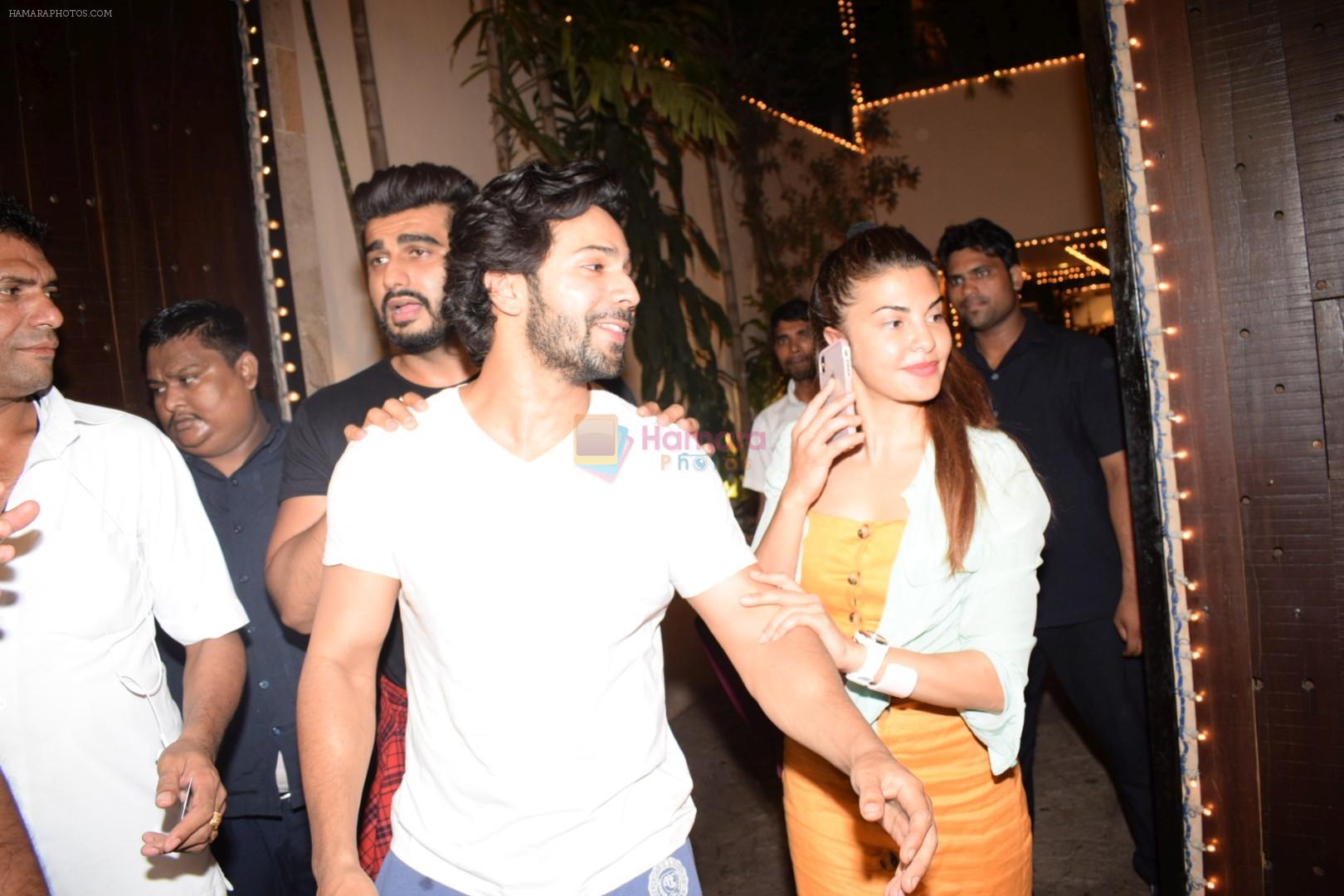 Arjun Kapoor, Varun Dhawan, Jacqueline Fernandez spotted at Anil Kapoor's house in juhu, mumbai on 5th May 2018