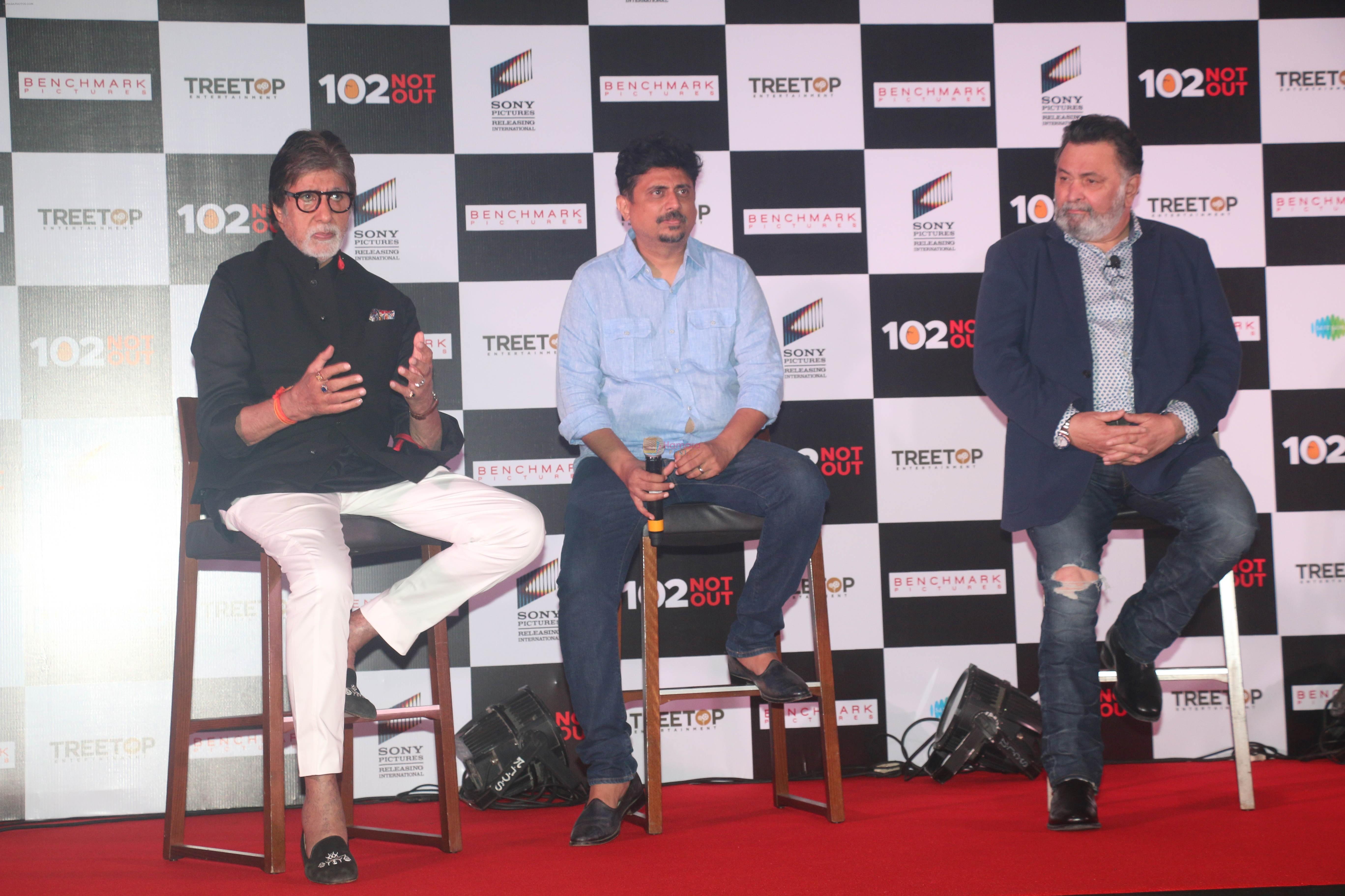 Amitabh Bachchan, Rishi Kapoor, Umesh Shukla at the Success press conference of film 102 not out in jw marriott in juhu, mumbai on 1oth May 2018
