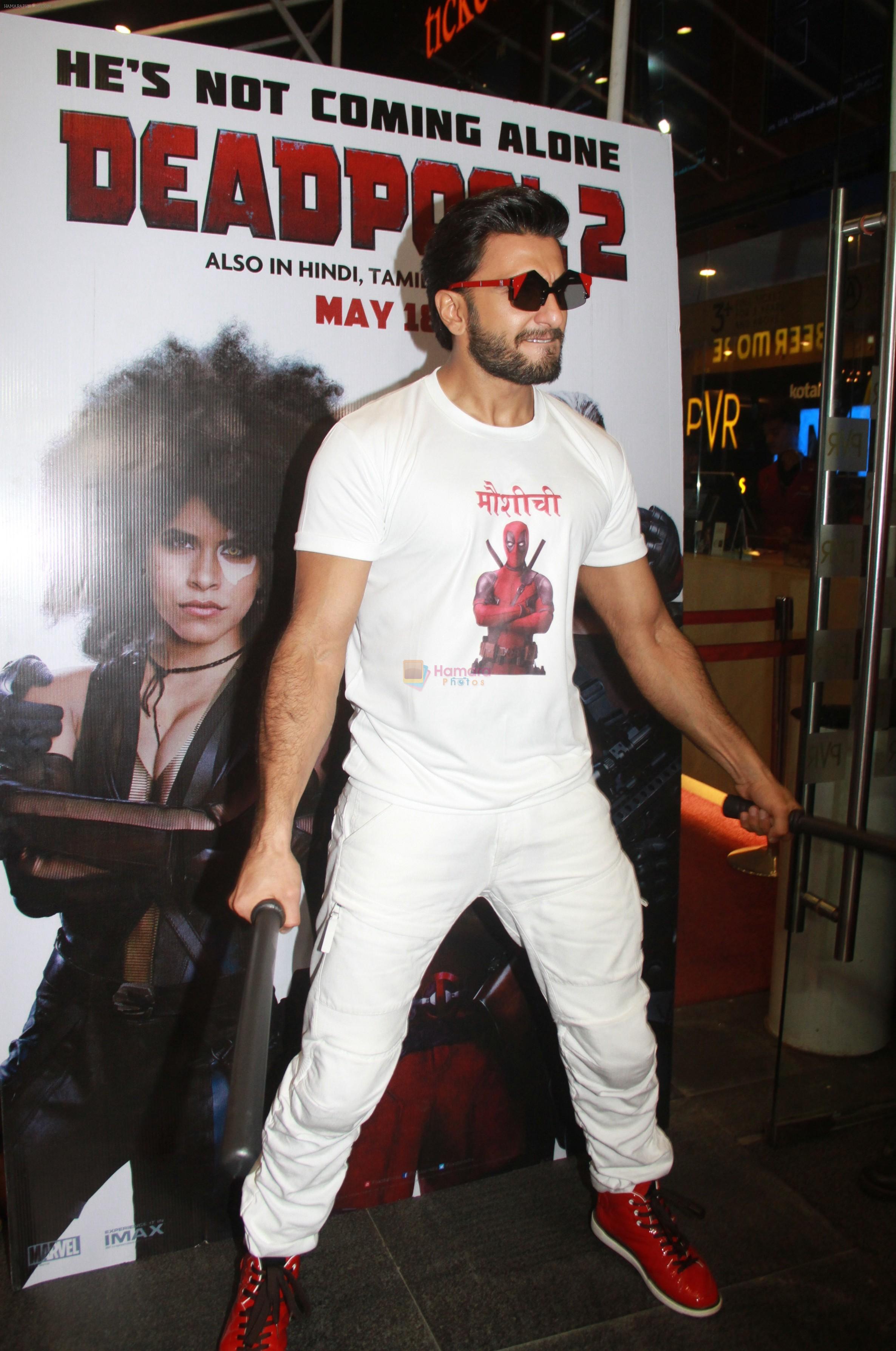 Ranveer Singh hosts a special screening of hollywood film deadpool 2 for his family & friends in pvr lower parel on 14th May 2018