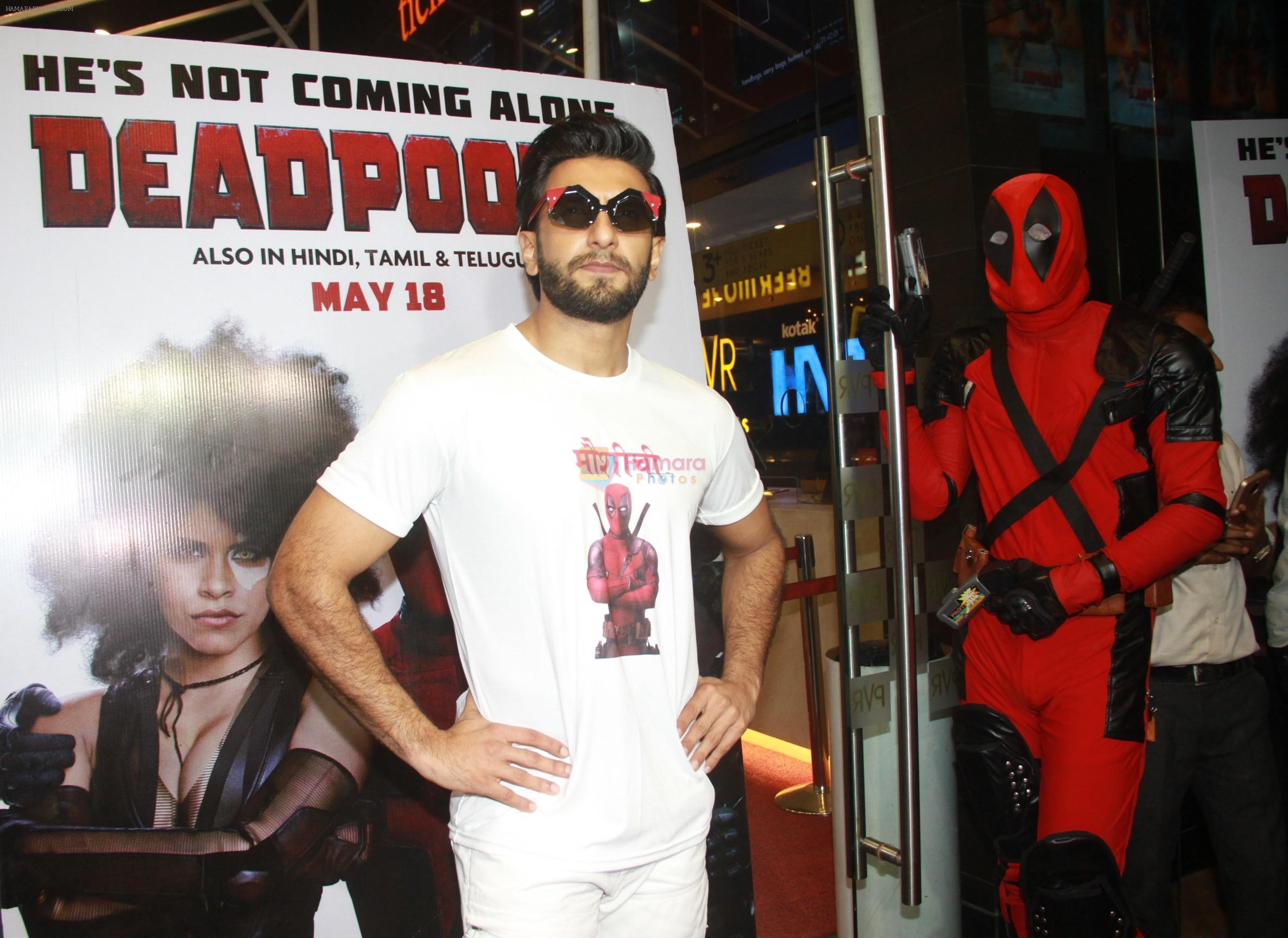 Ranveer Singh hosts a special screening of hollywood film deadpool 2 for his family & friends in pvr lower parel on 14th May 2018