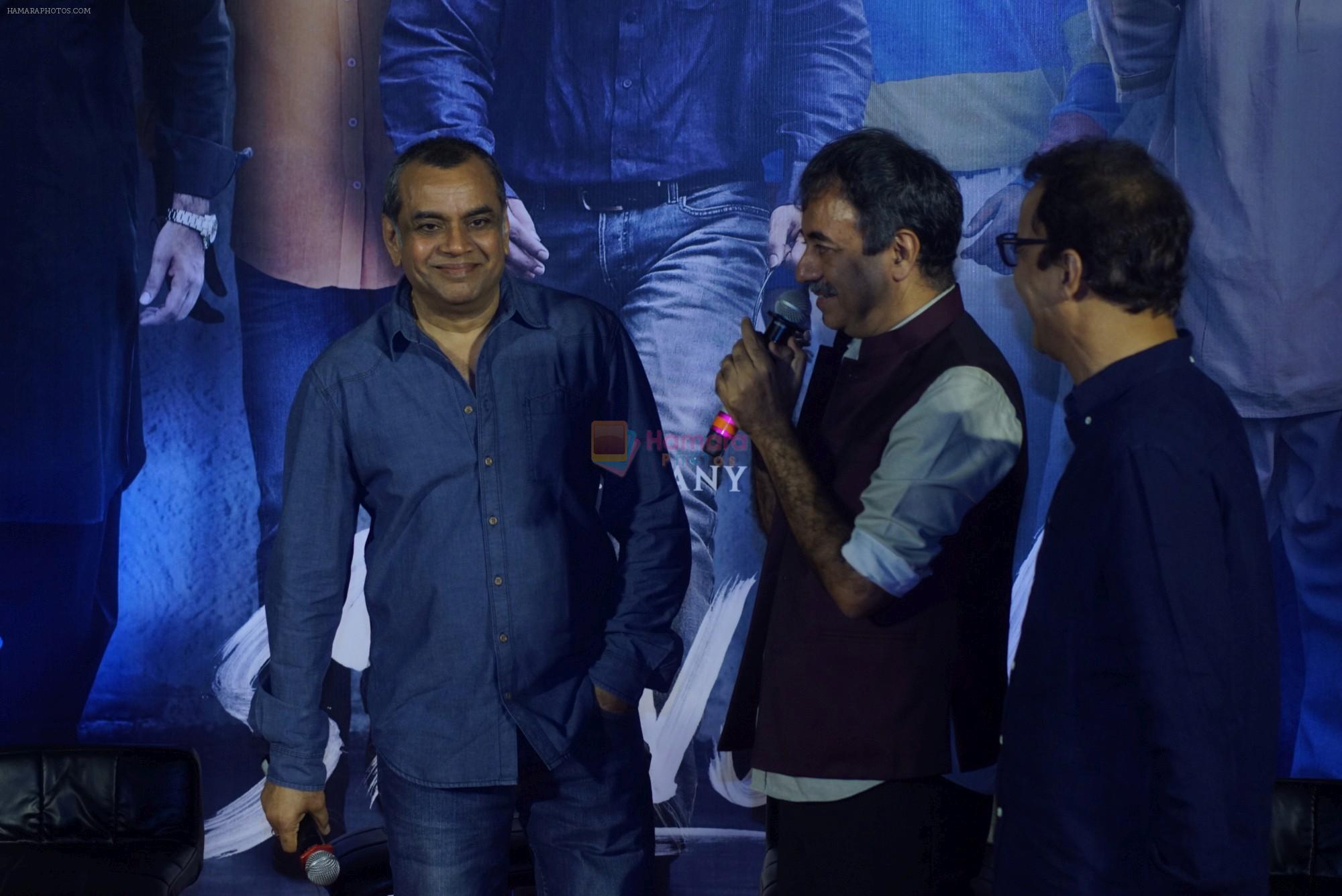 Paresh Rawal, Rajkumar Hirani, Vidhu Vinod Chopra at the Trailer Launch Of Film Sanju on 30th May 2018
