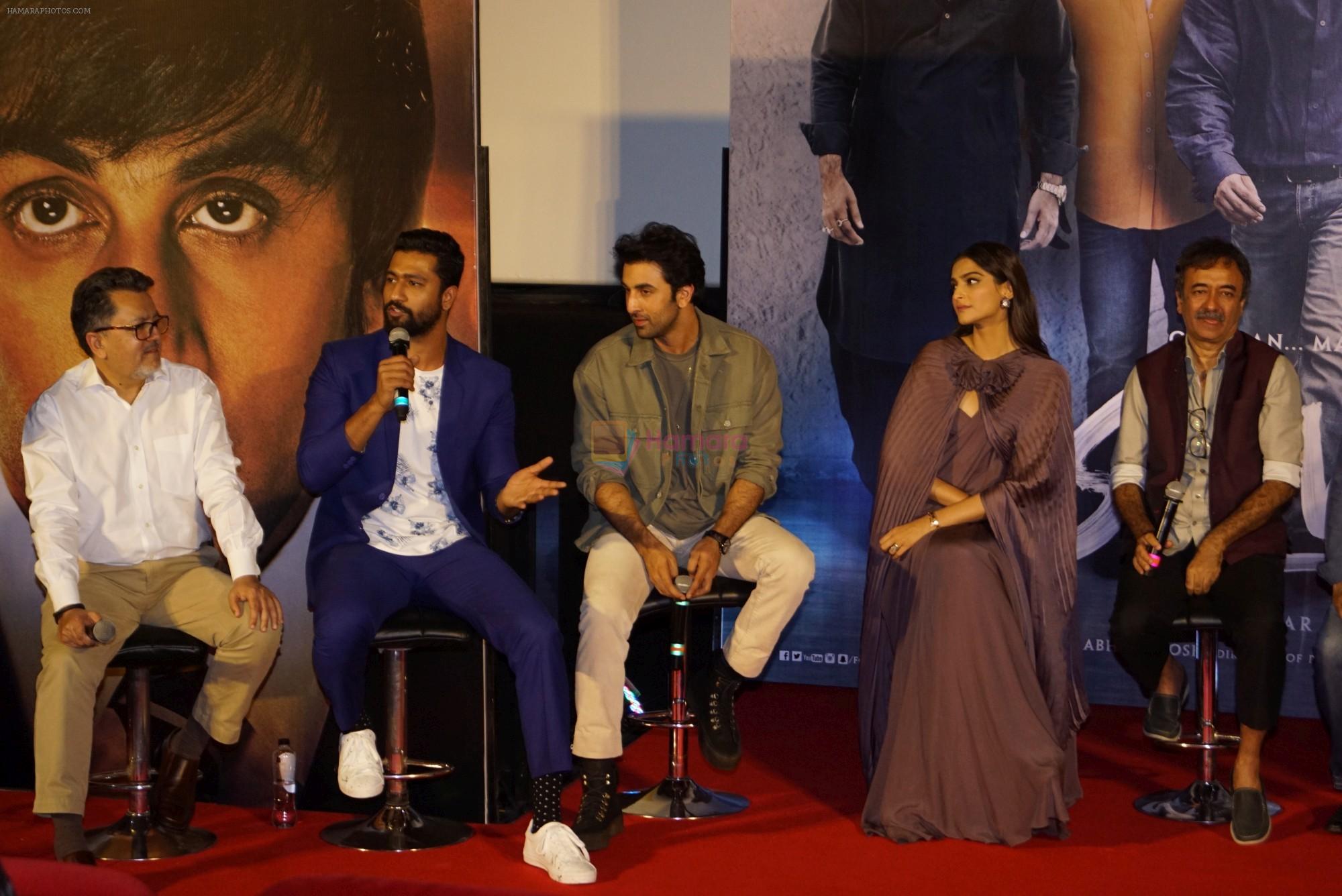 Sonam Kapoor, Vicky Kaushal, Ranbir Kapoor, Rajkumar Hirani at the Trailer Launch Of Film Sanju on 30th May 2018