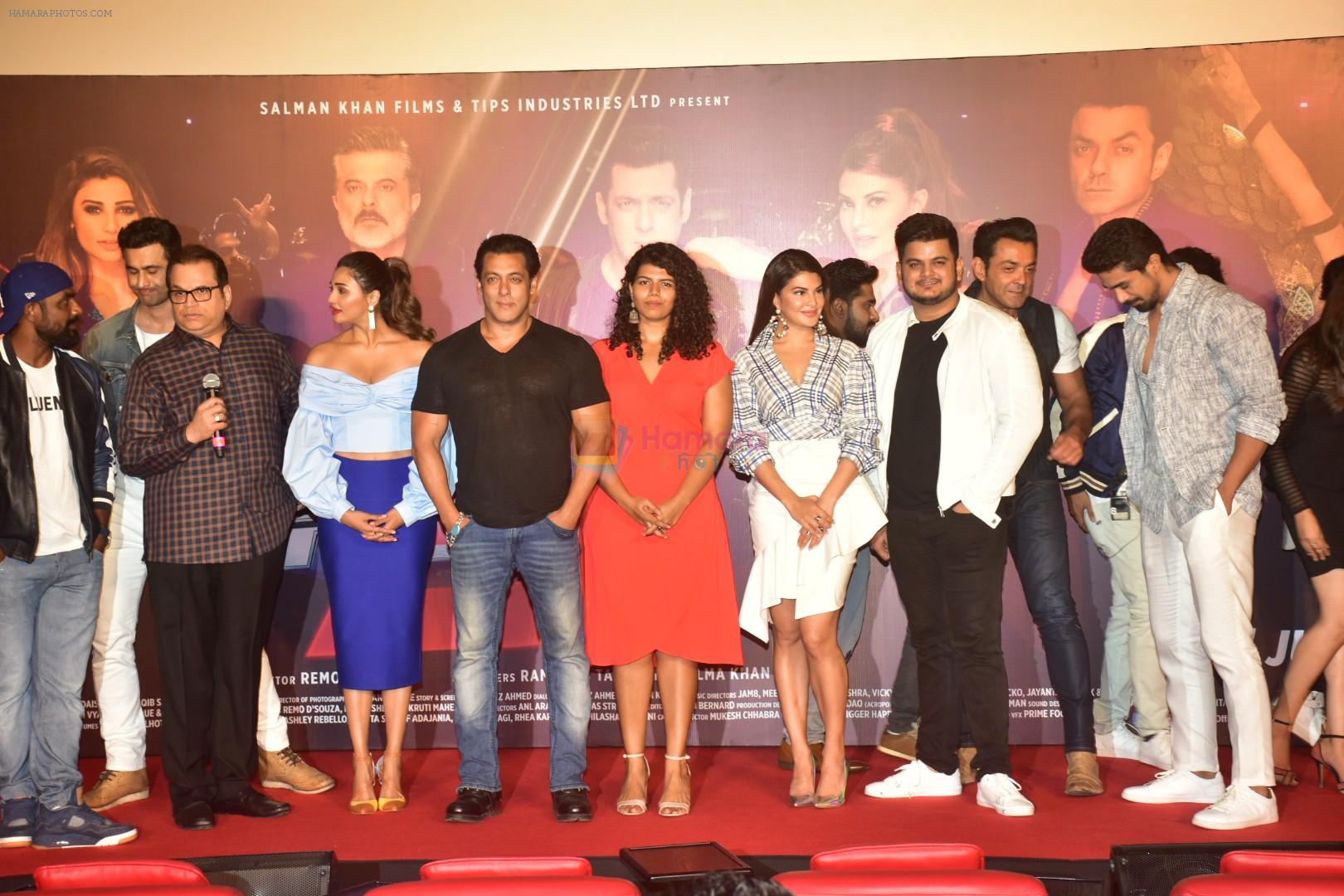 Bobby Deol, Saqib Saleem, Salman Khan, Jacqueline Fernandez, Daisy Shah, Lulia Vantur, Freddy Daruwala at the Song Launch Of Allah Duhai Hai From Film Race 3 on 1st June 2018