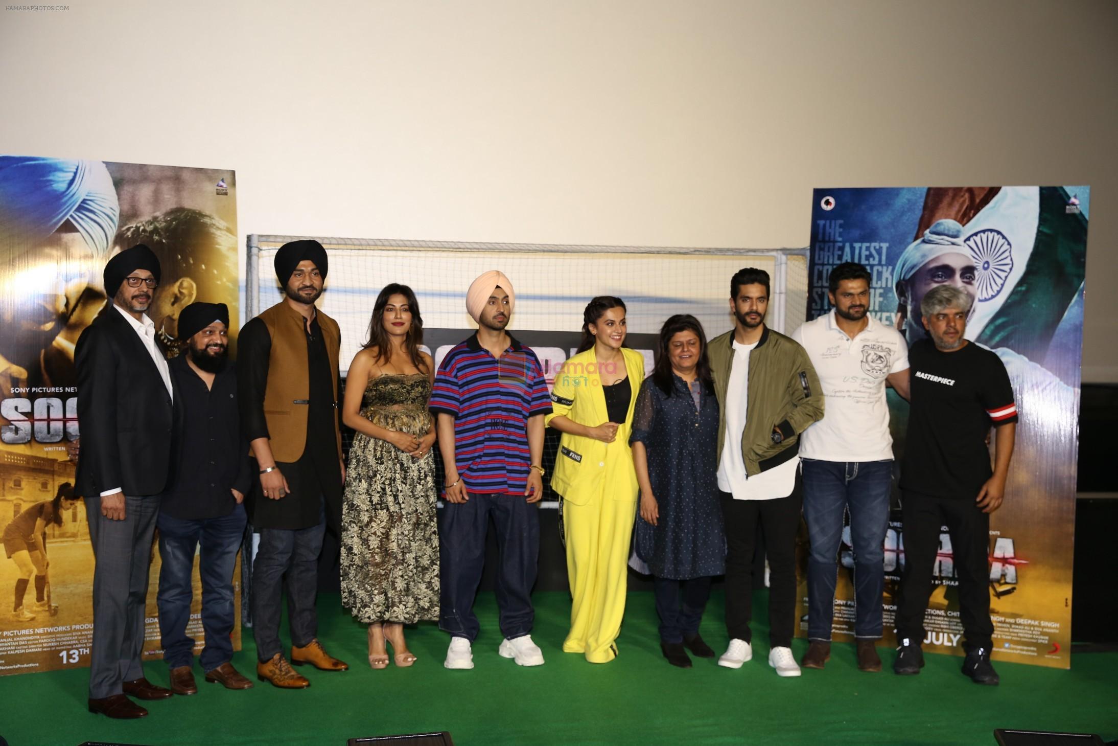 Diljit Dosanjh, Tapsee Pannu , Shaad Ali, Angad Bedi at the Trailer launch of film Soorma at pvr juhu in mumbai on 11th June 2018