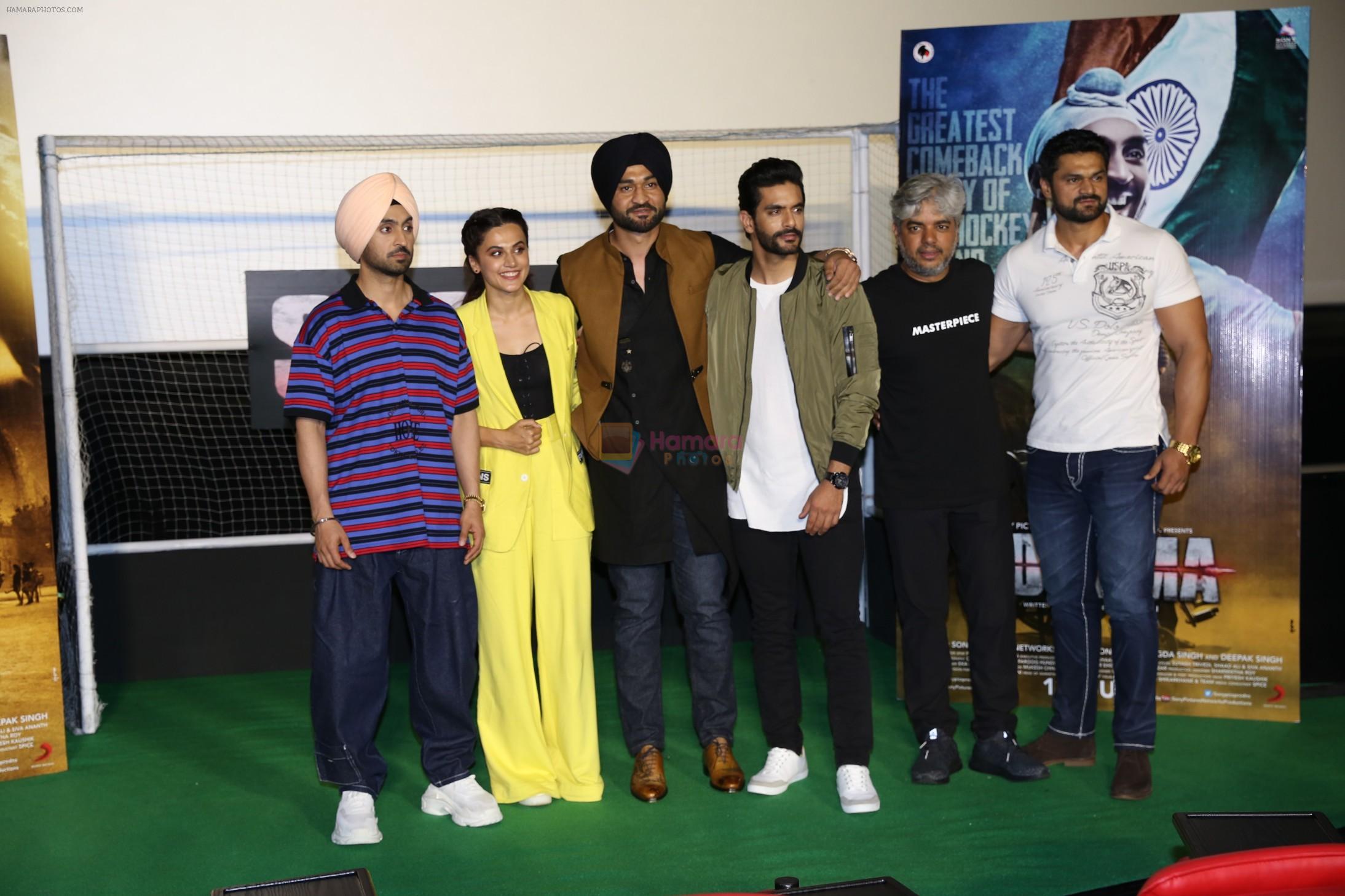 Diljit Dosanjh, Tapsee Pannu , Shaad Ali, Angad Bedi at the Trailer launch of film Soorma at pvr juhu in mumbai on 11th June 2018