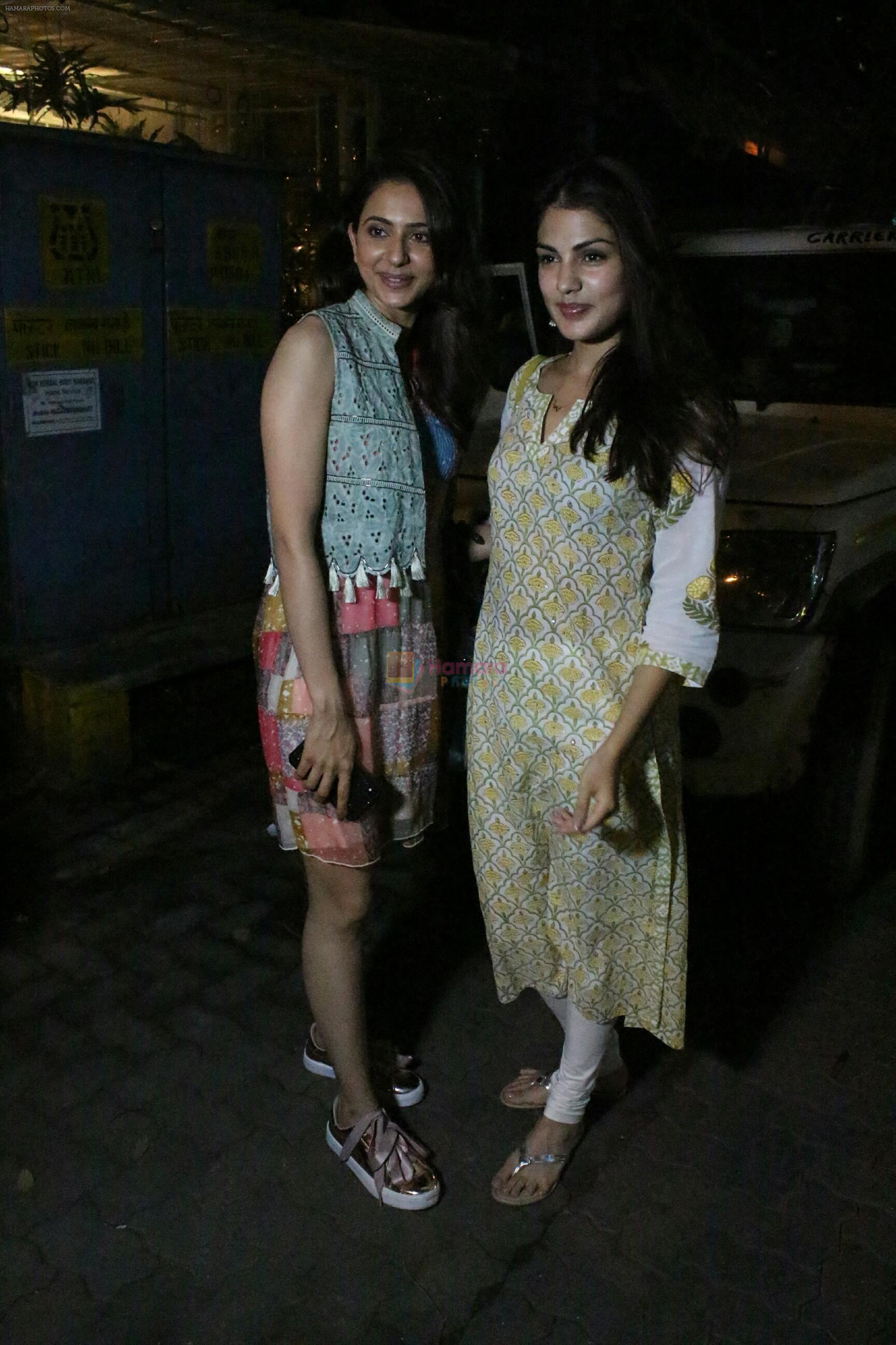 Rakul Preet Singh and Rhea Chakraborty spotted at Bandra on 12th June 2018