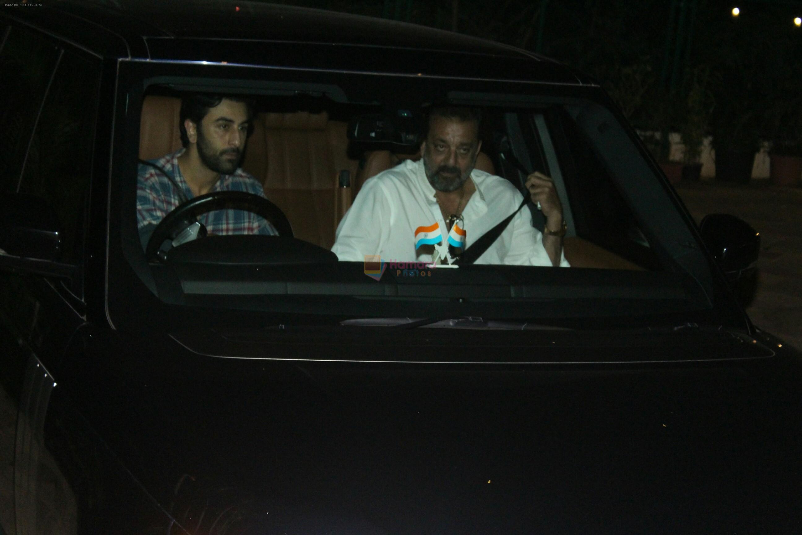 Ranbir Kapoor, Sanjay Dutt spotted at Sanjay Dutt's house in bandra on 20th June 2018