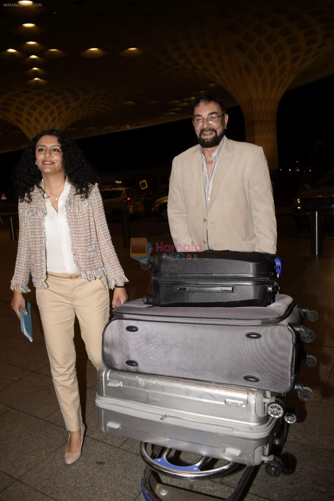 Kabir Bedi, Parveen Dusanj leaving for IIFA at international airport in mumbai on 21st June 2018