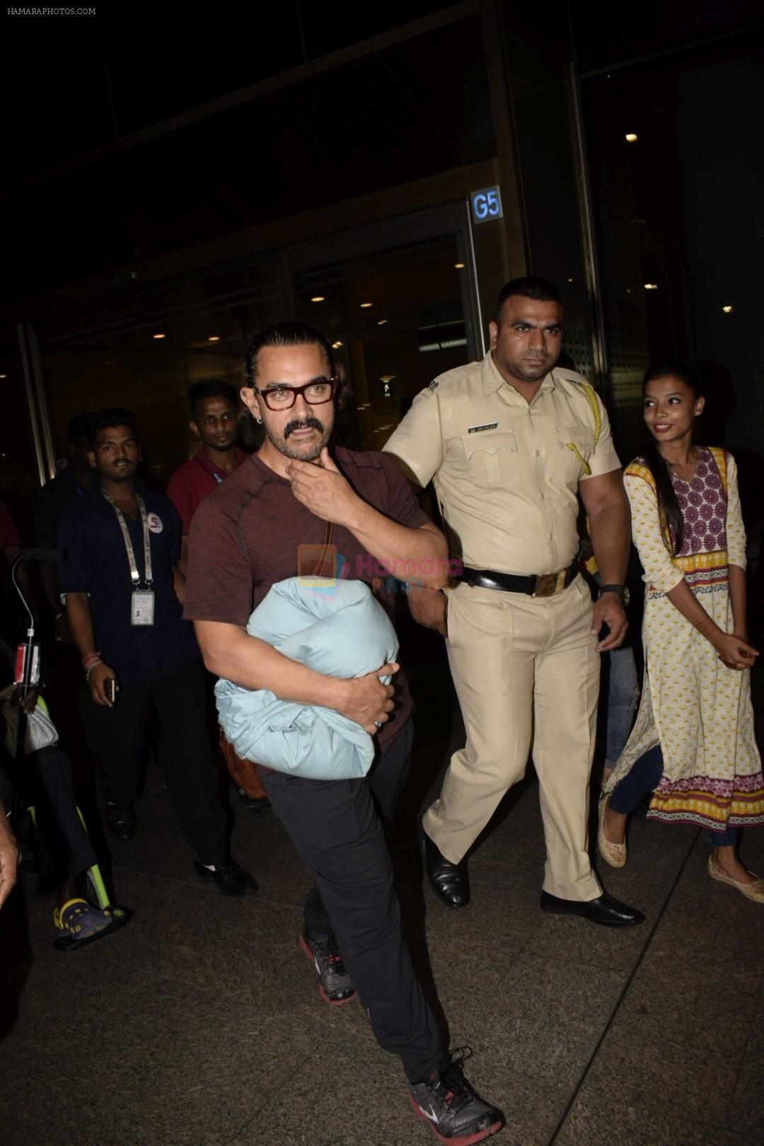 Aamir Khan spotted at the internation airport in mumbai on 21st June 2018
