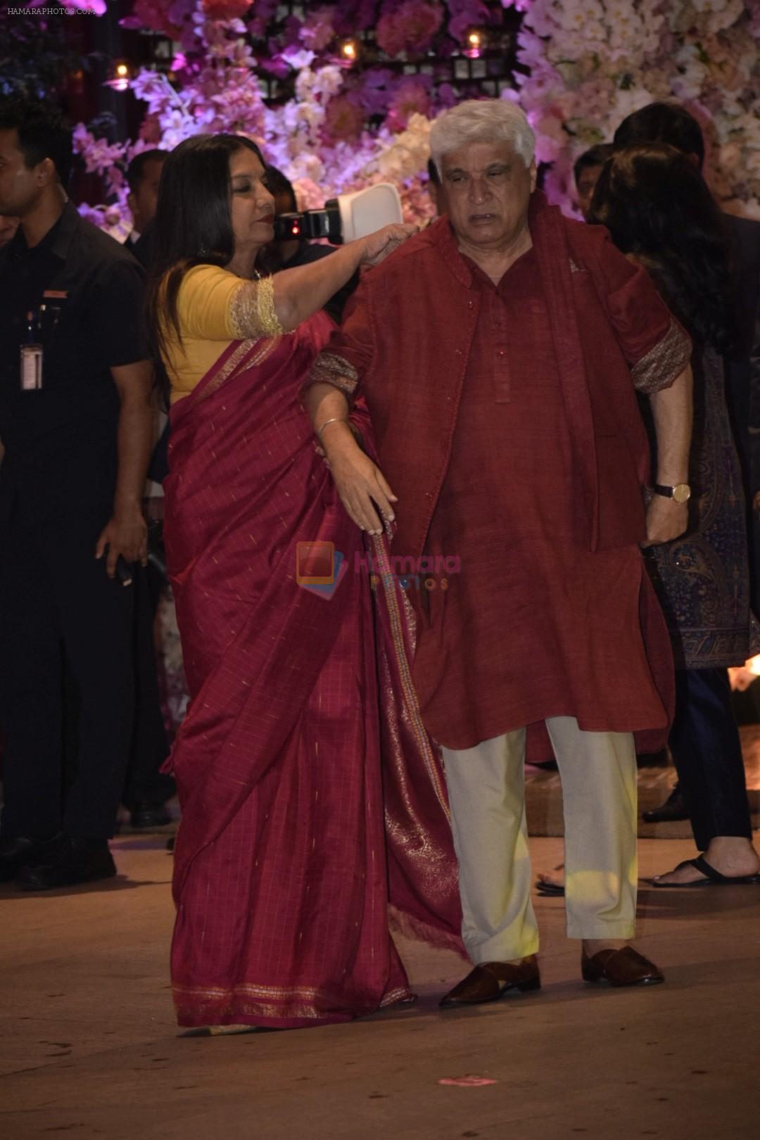 Javed Akhtar, Shabana Azmi at Akash Ambani & Shloka Mehta engagement at Antilia in mumbai on 30th June 2018