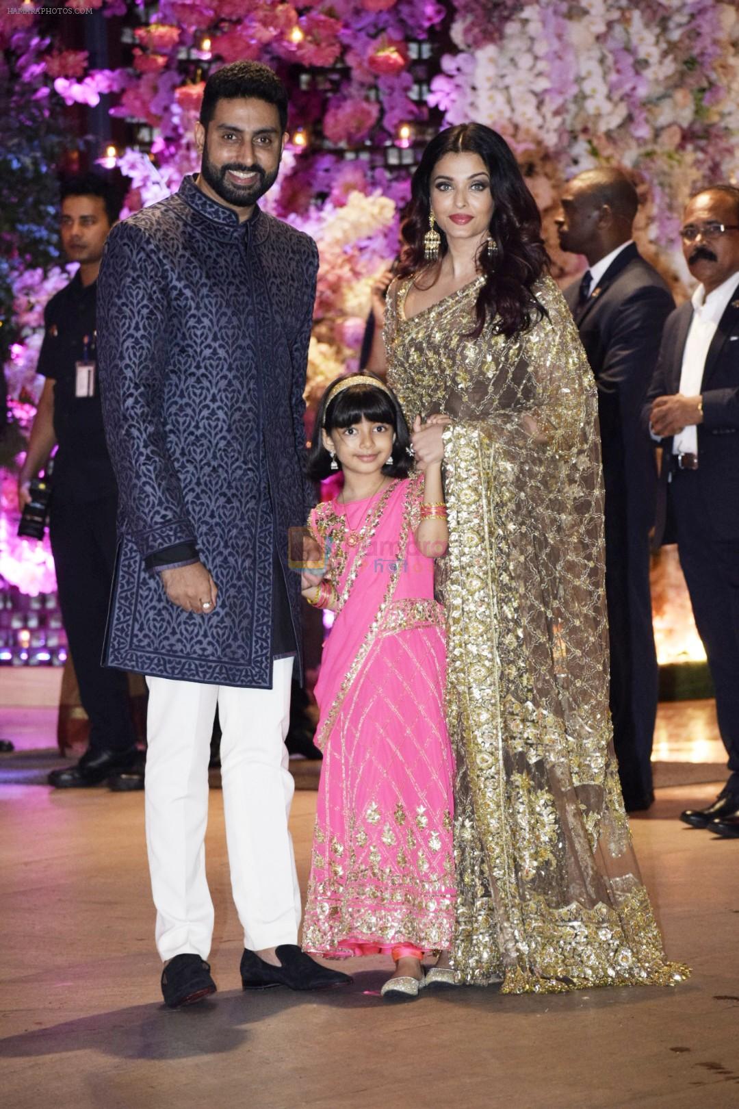 Aishwarya Rai Bachchan, Abhishek Bachchan, Aaradhya Bachchan at Akash Ambani & Shloka Mehta engagement at Antilia in mumbai on 30th June 2018