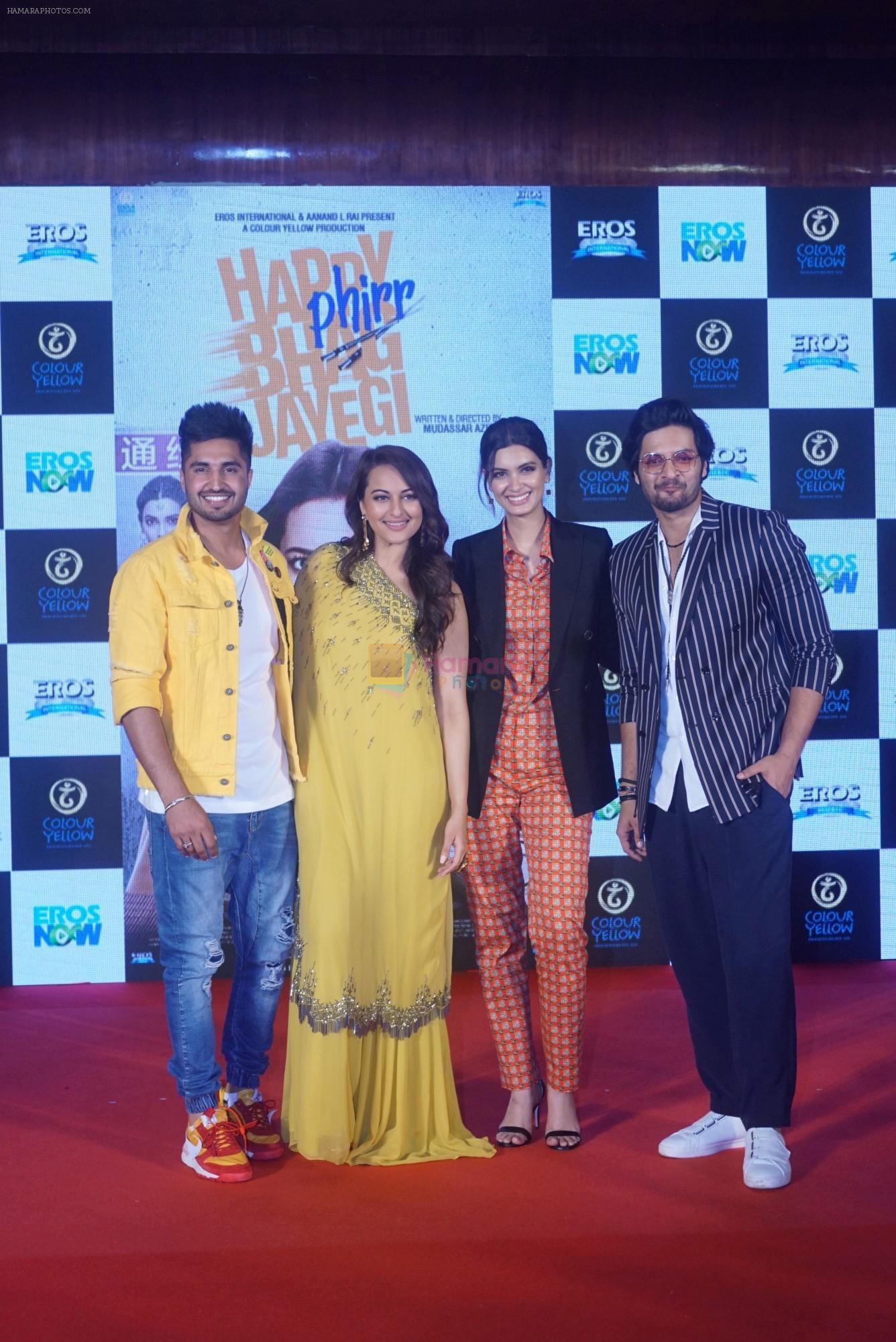 Sonakshi Sinha, Diana Penty, Ali Fazal,Jassi Gill at the trailer launch of happy phirr bhag jayegi on 25th July 2018