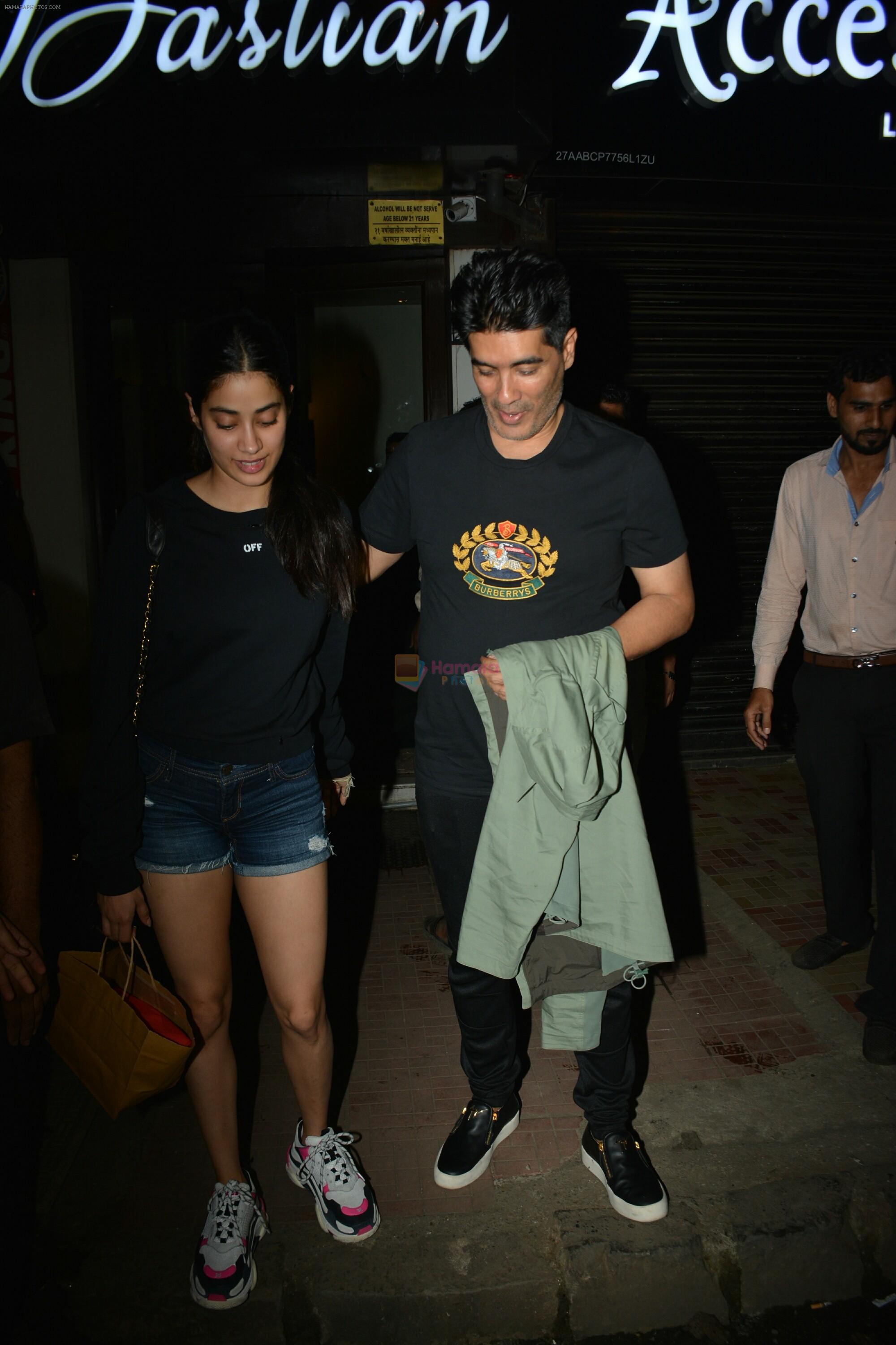 Janhvi Kapoor, Manish Malhotra spotted at Bastian bandra on 25th July 2018